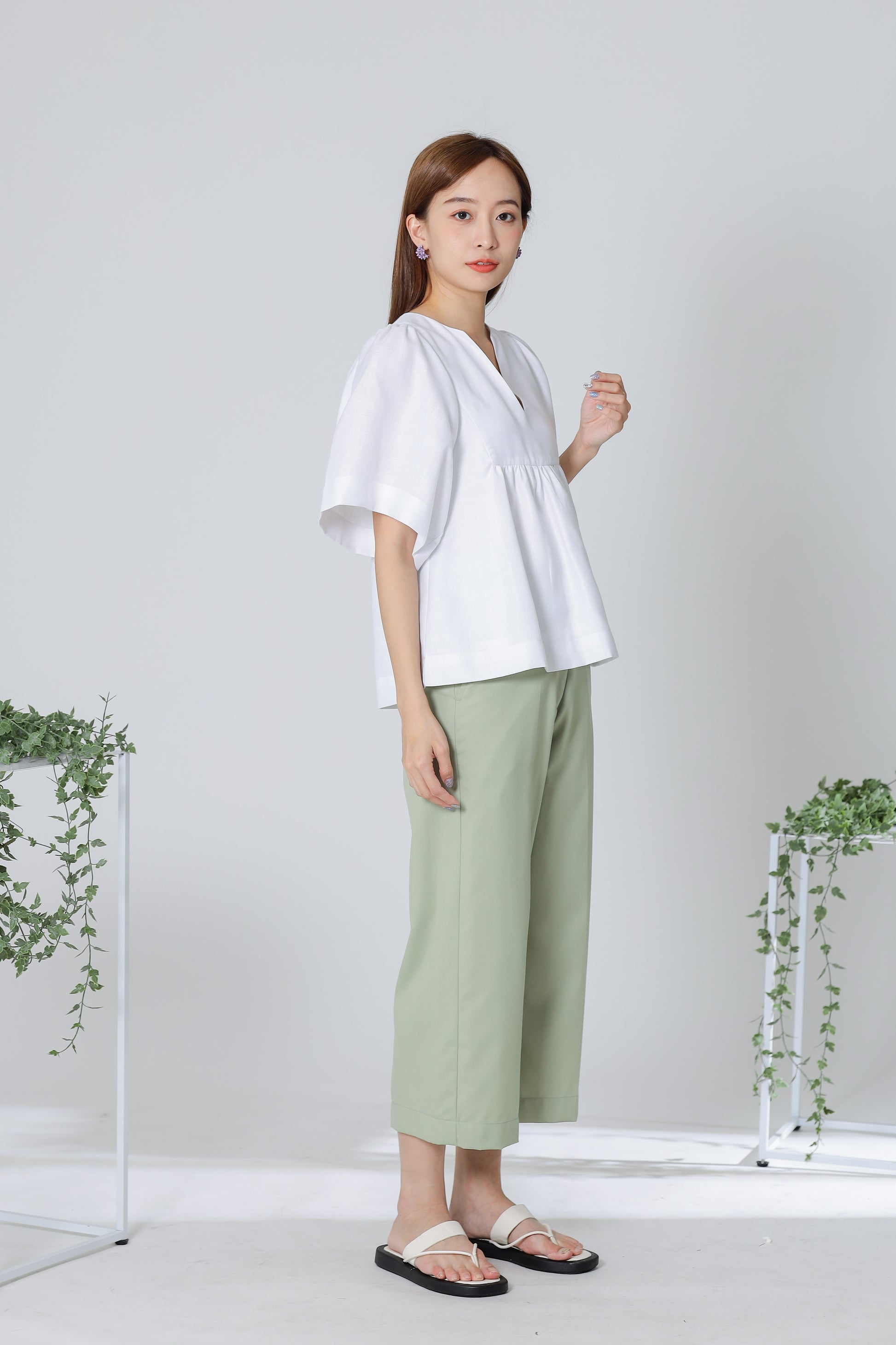 Hannah Babydoll Blouse - White