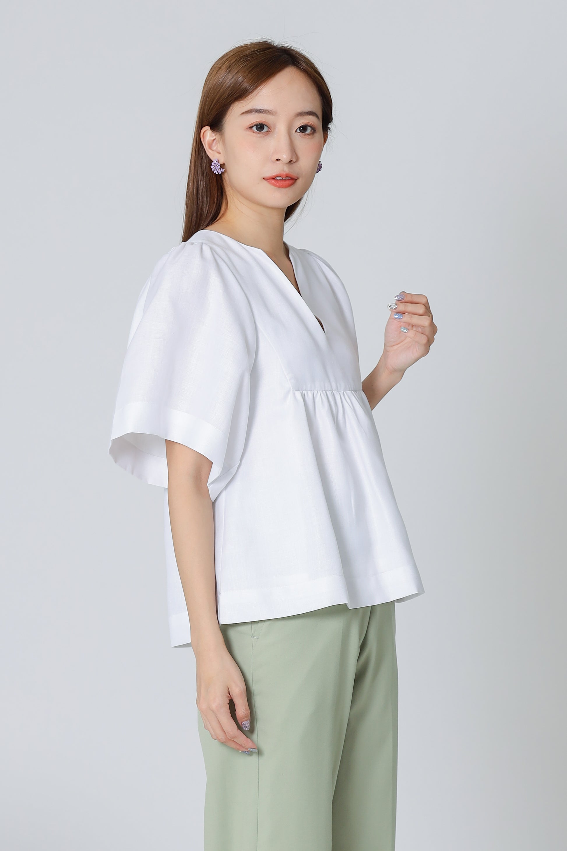 Hannah Babydoll Blouse - White