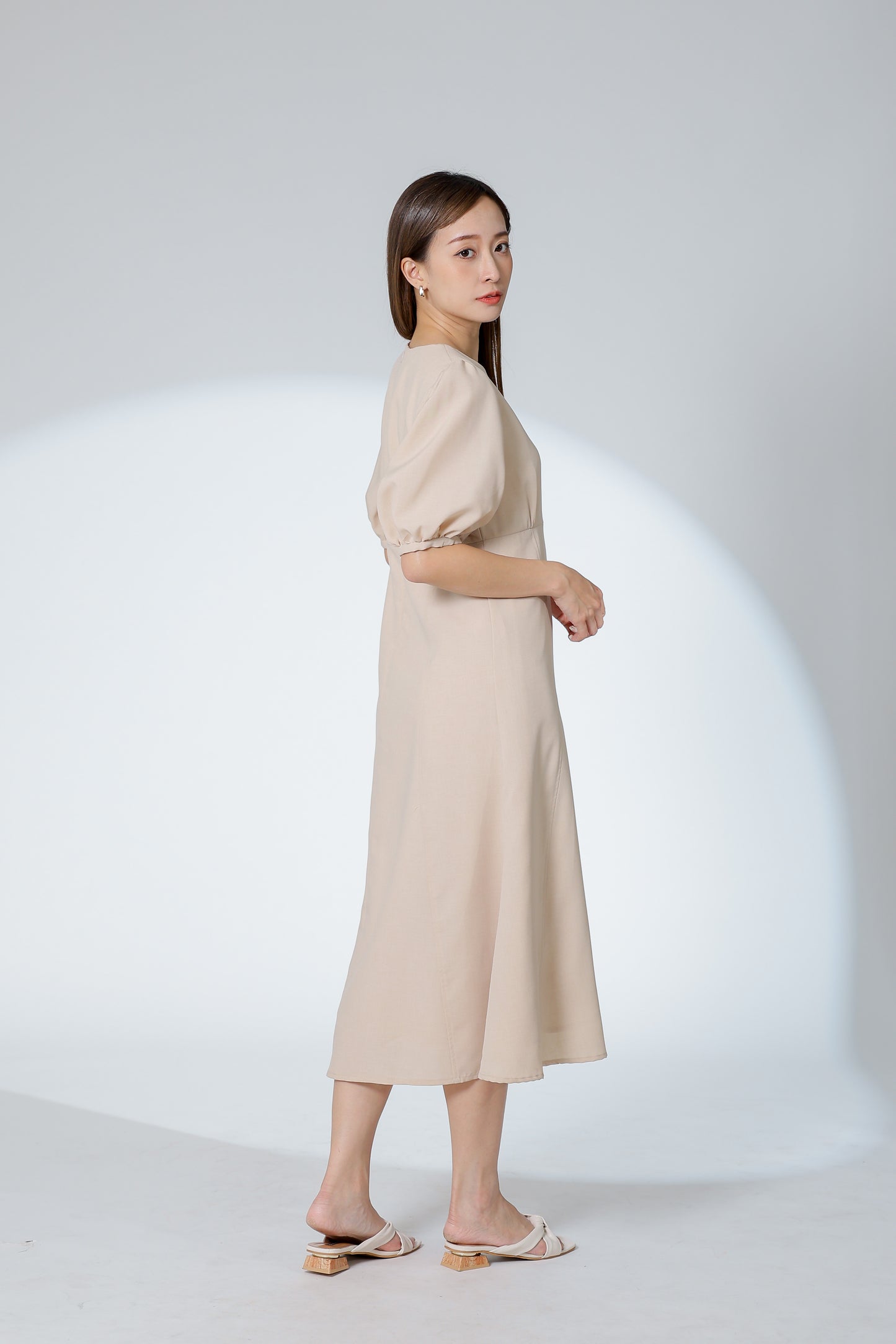 Hendrika Midi Dress - Beige