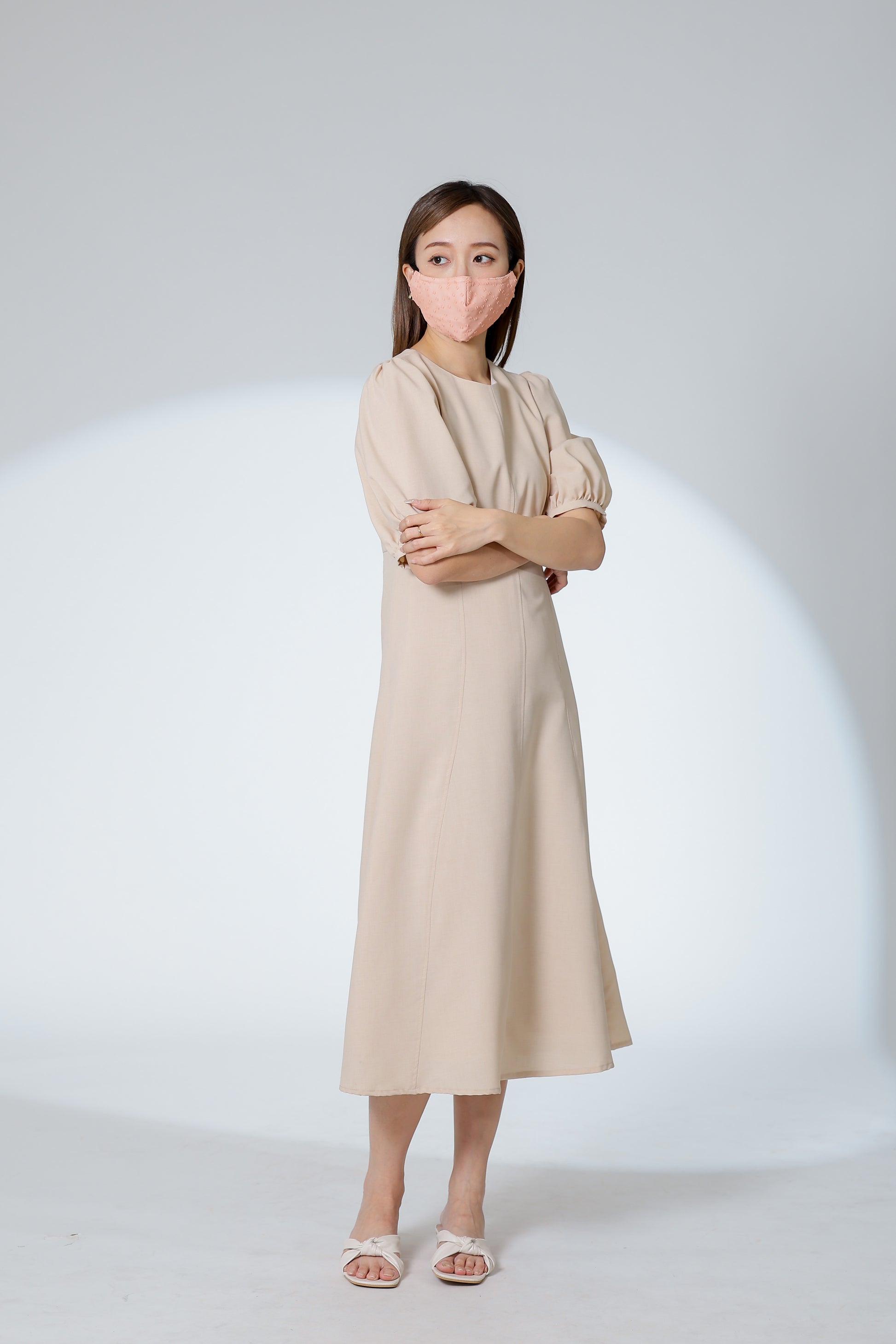 Hendrika Midi Dress - Beige