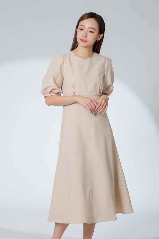 Hendrika Midi Dress - Beige
