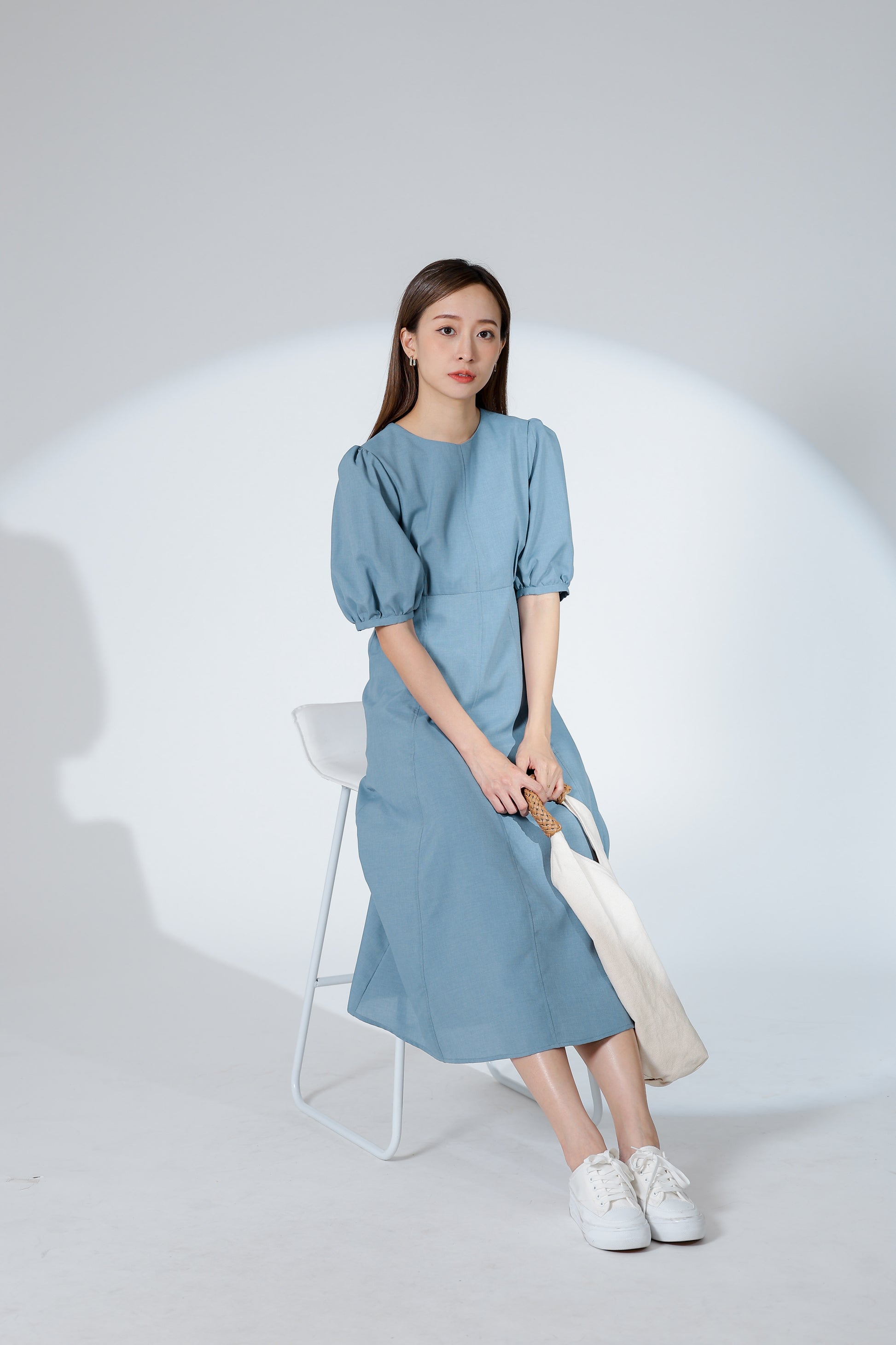 Hendrika Midi Dress - Steel Blue