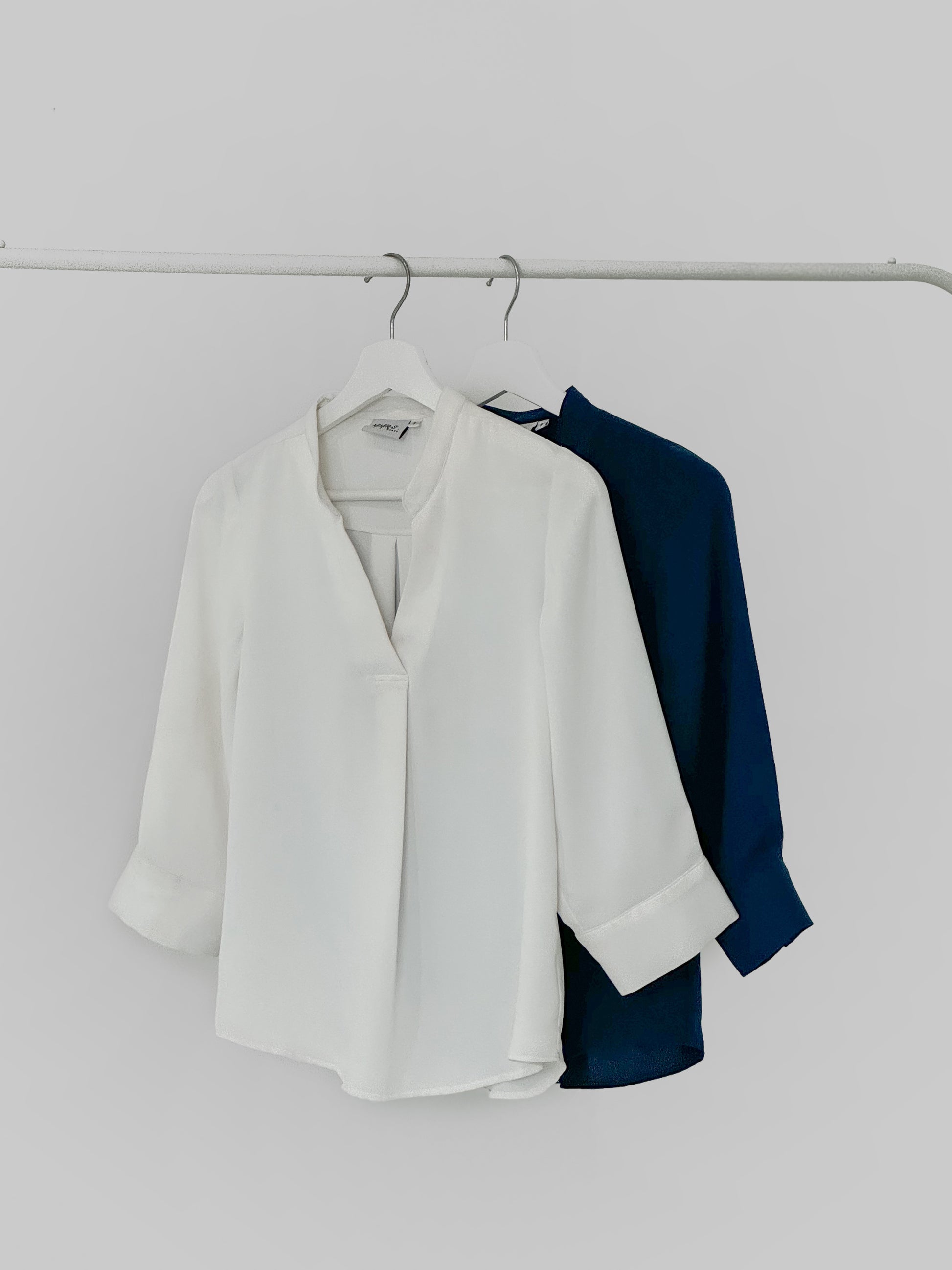 Hestia Collared V Neck Shirt - Ivory