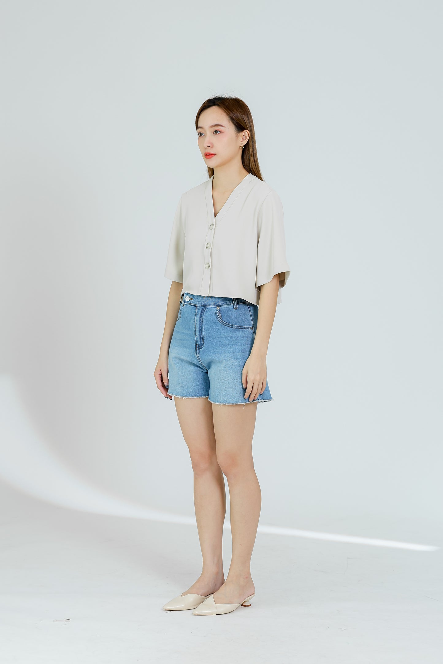 Hillary Bell Sleeve Top - Beige