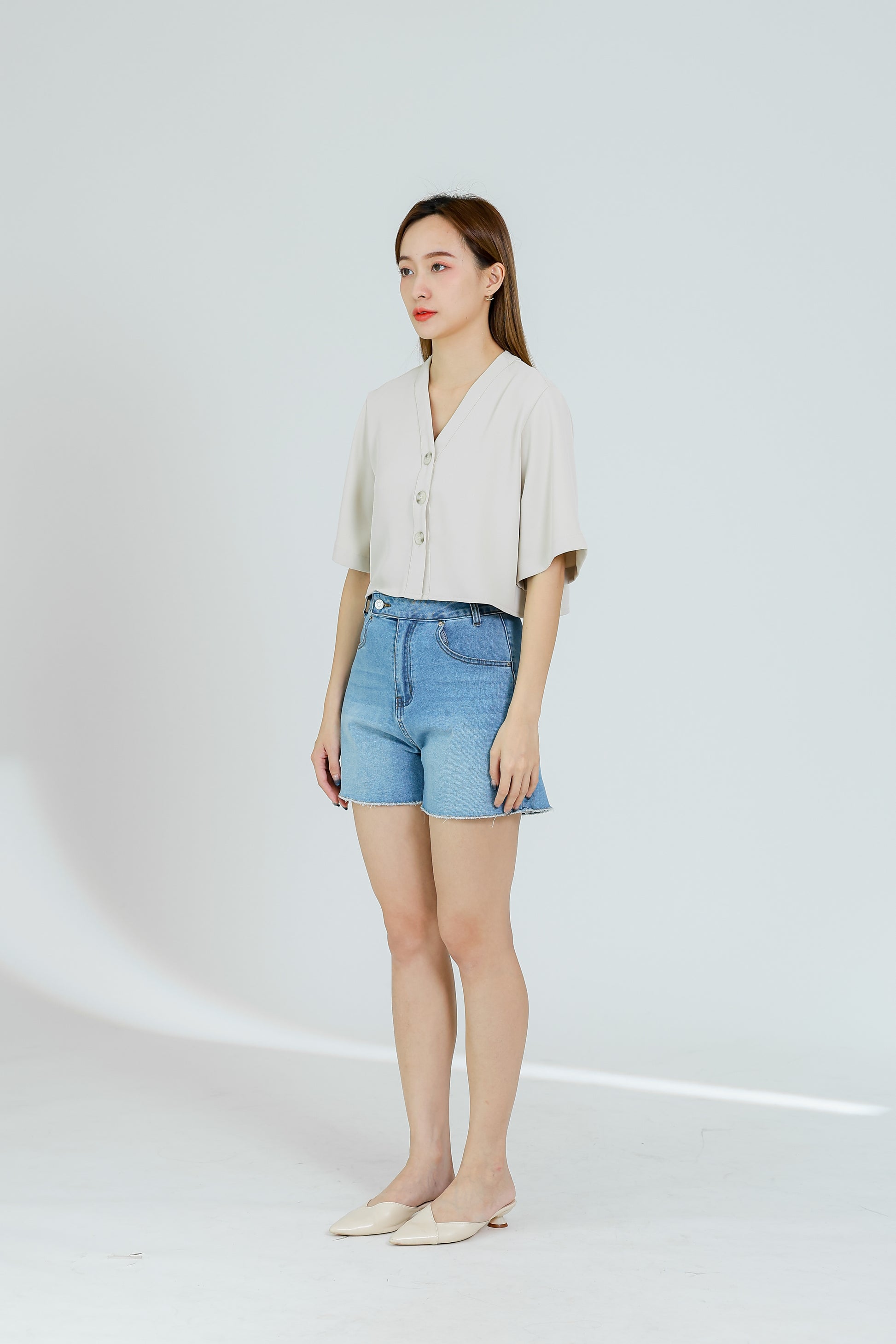 Hillary Bell Sleeve Top - Beige