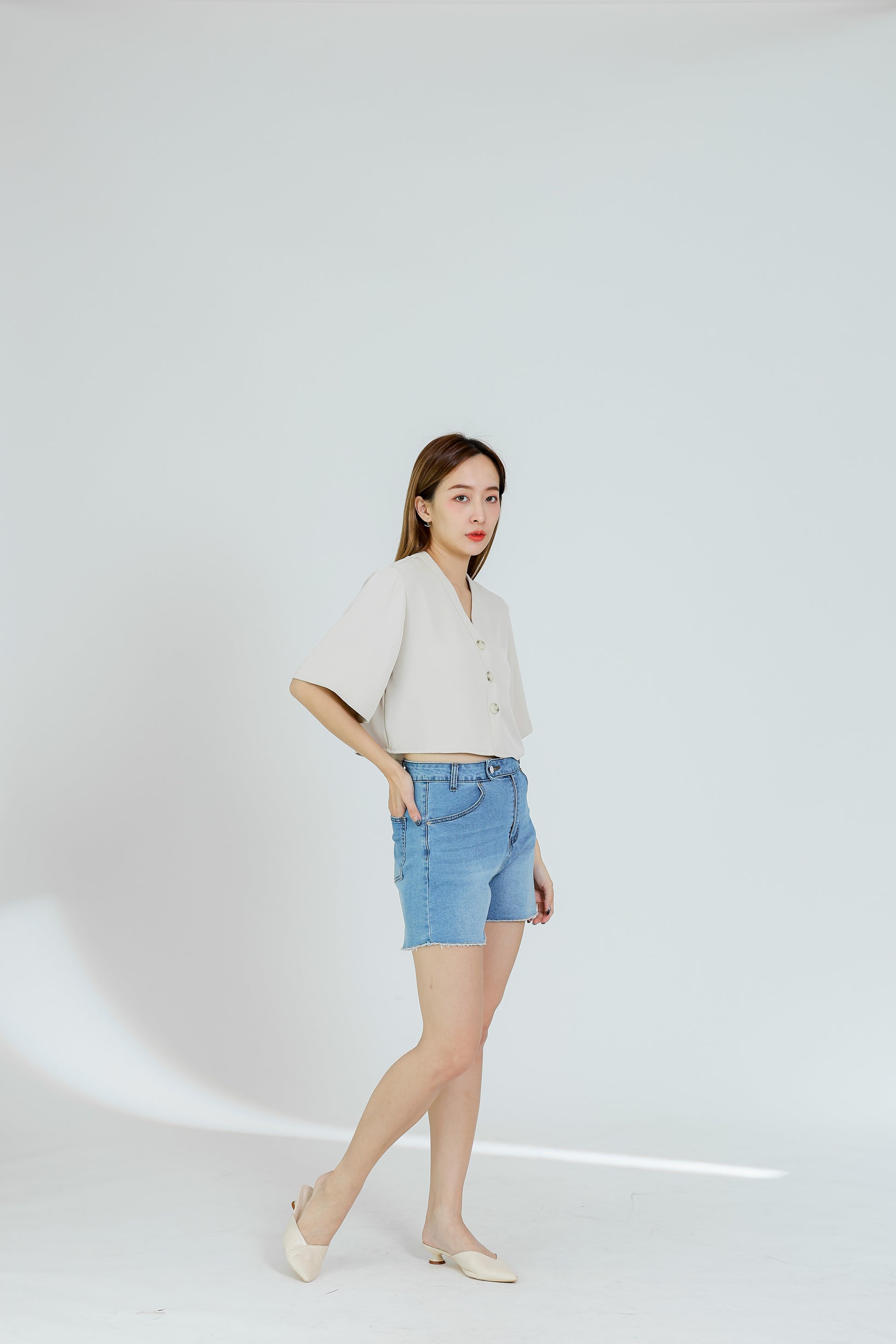 Hillary Bell Sleeve Top - Beige