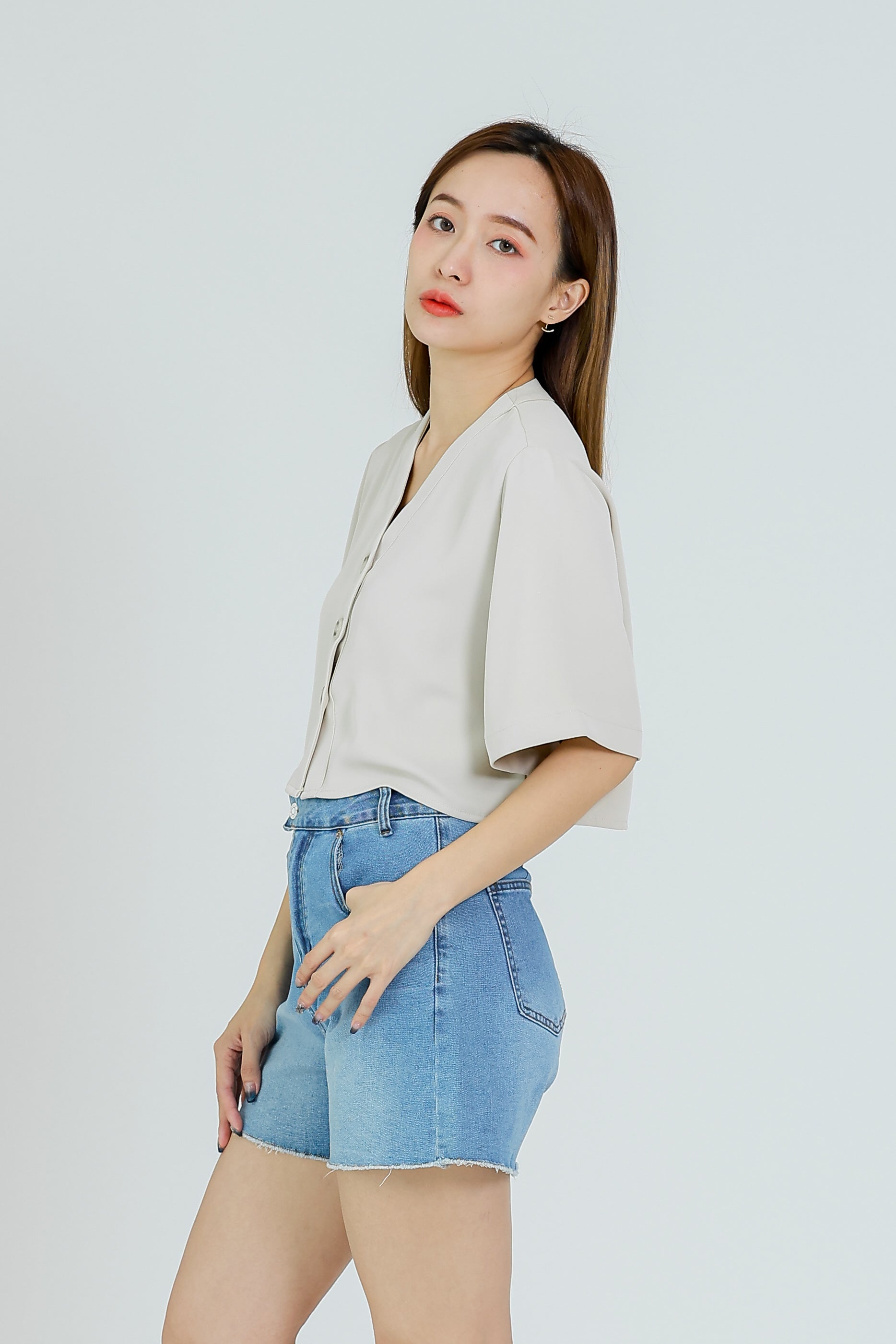 Hillary Bell Sleeve Top - Beige