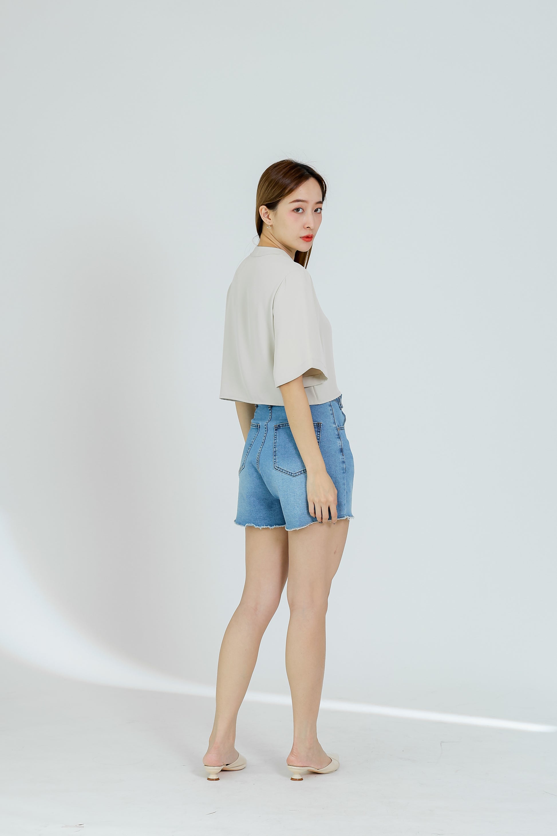 Hillary Bell Sleeve Top - Beige