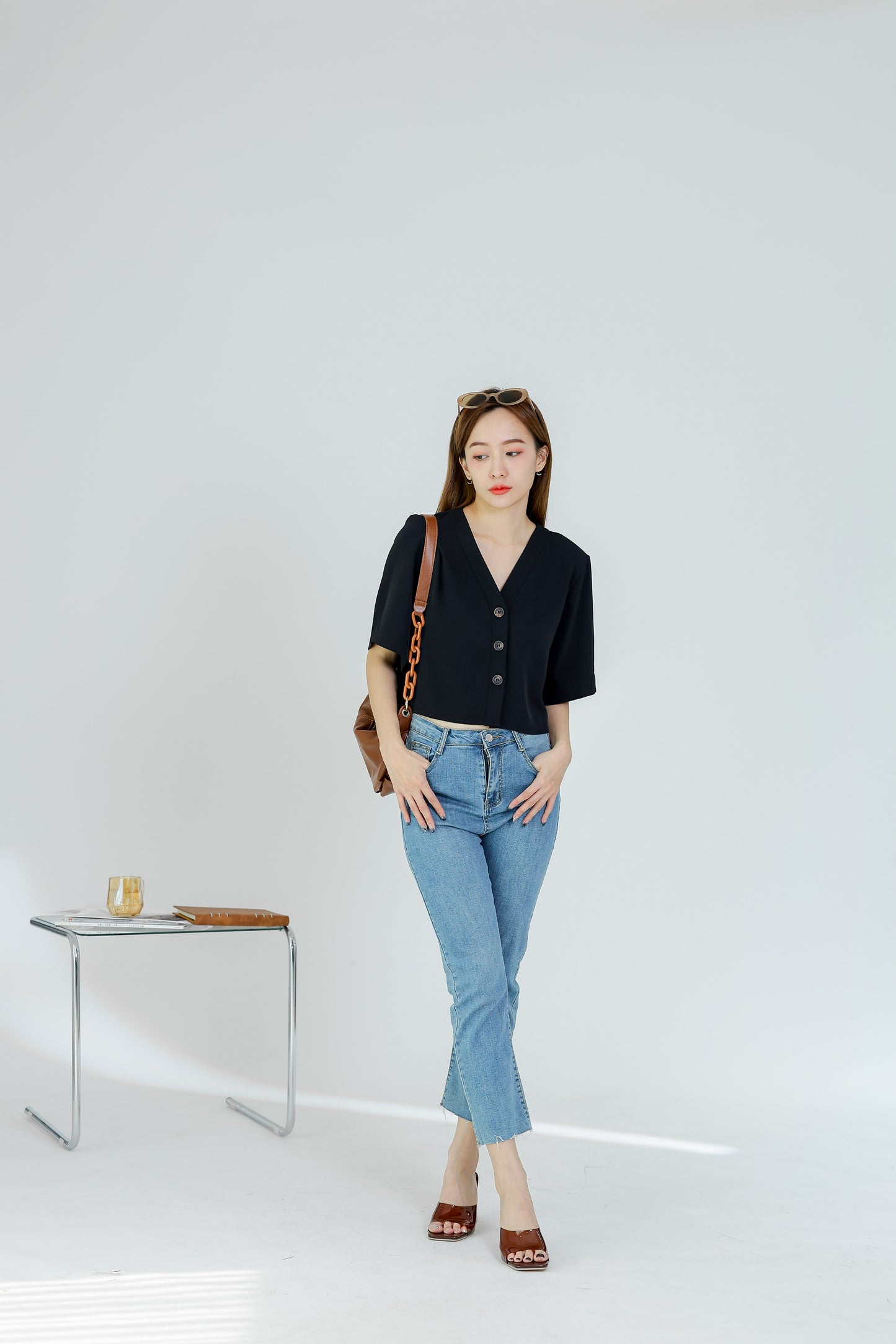 Hillary Bell Sleeve Top - Black