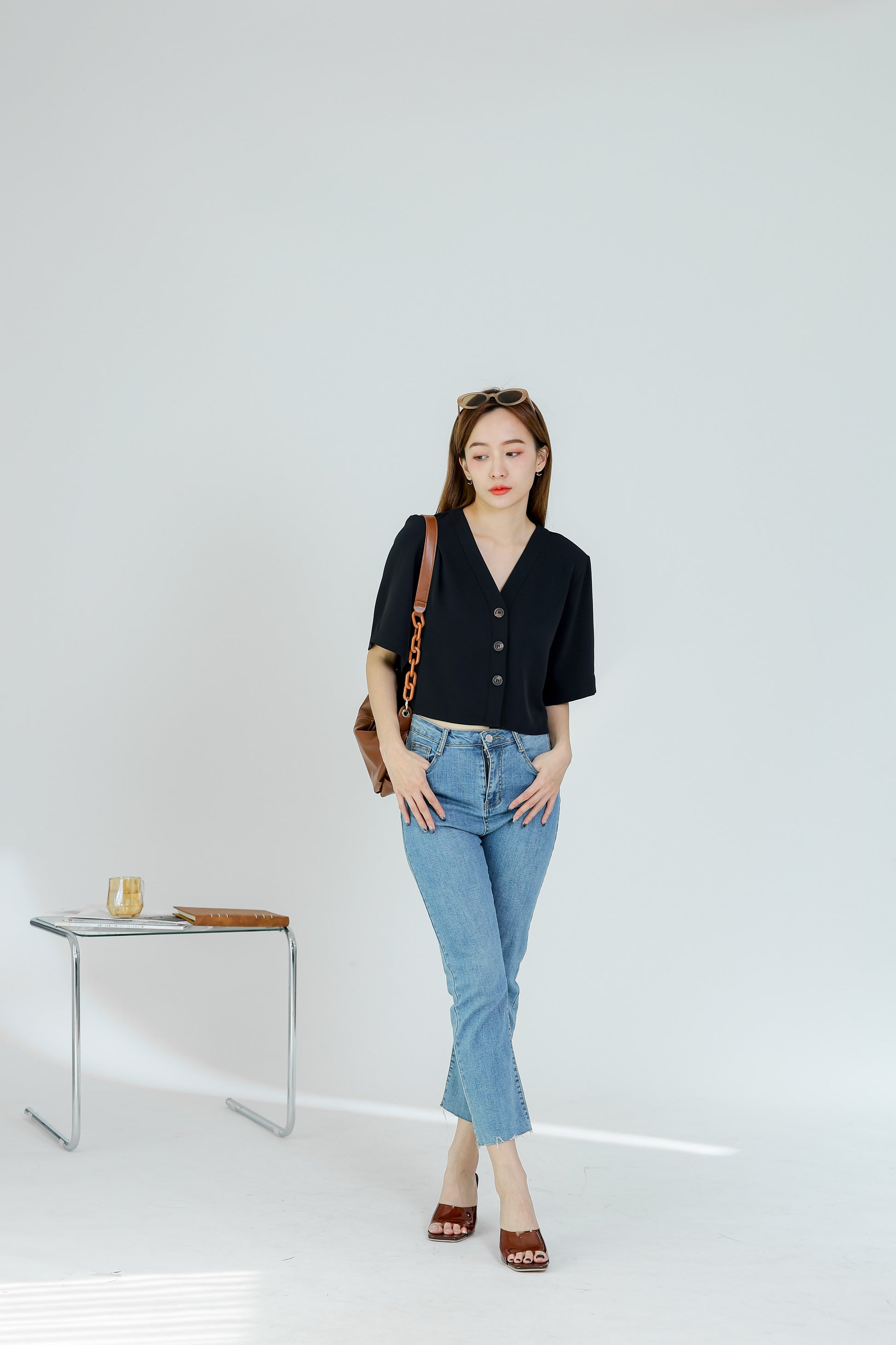 Hillary Bell Sleeve Top - Black