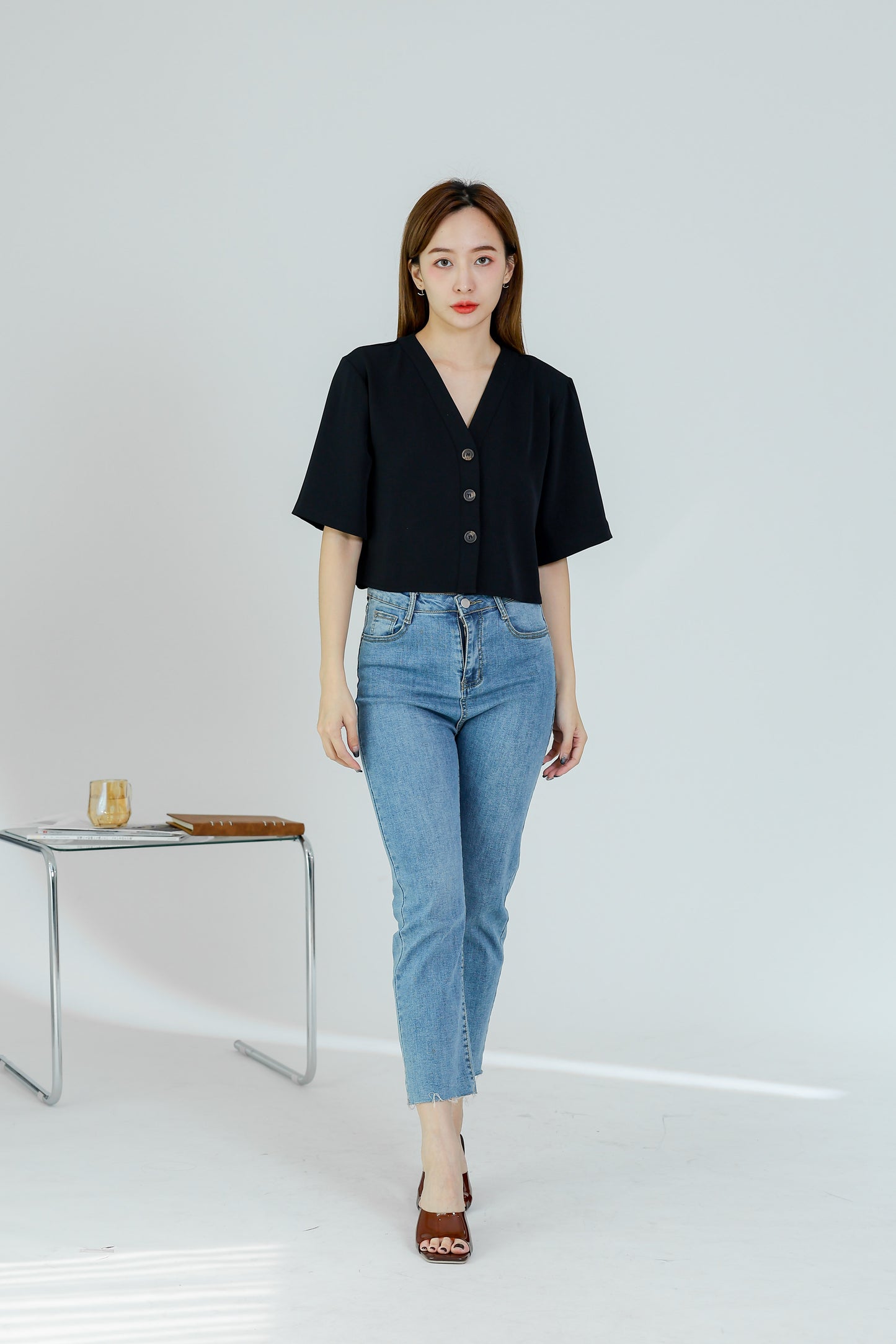 Hillary Bell Sleeve Top - Black