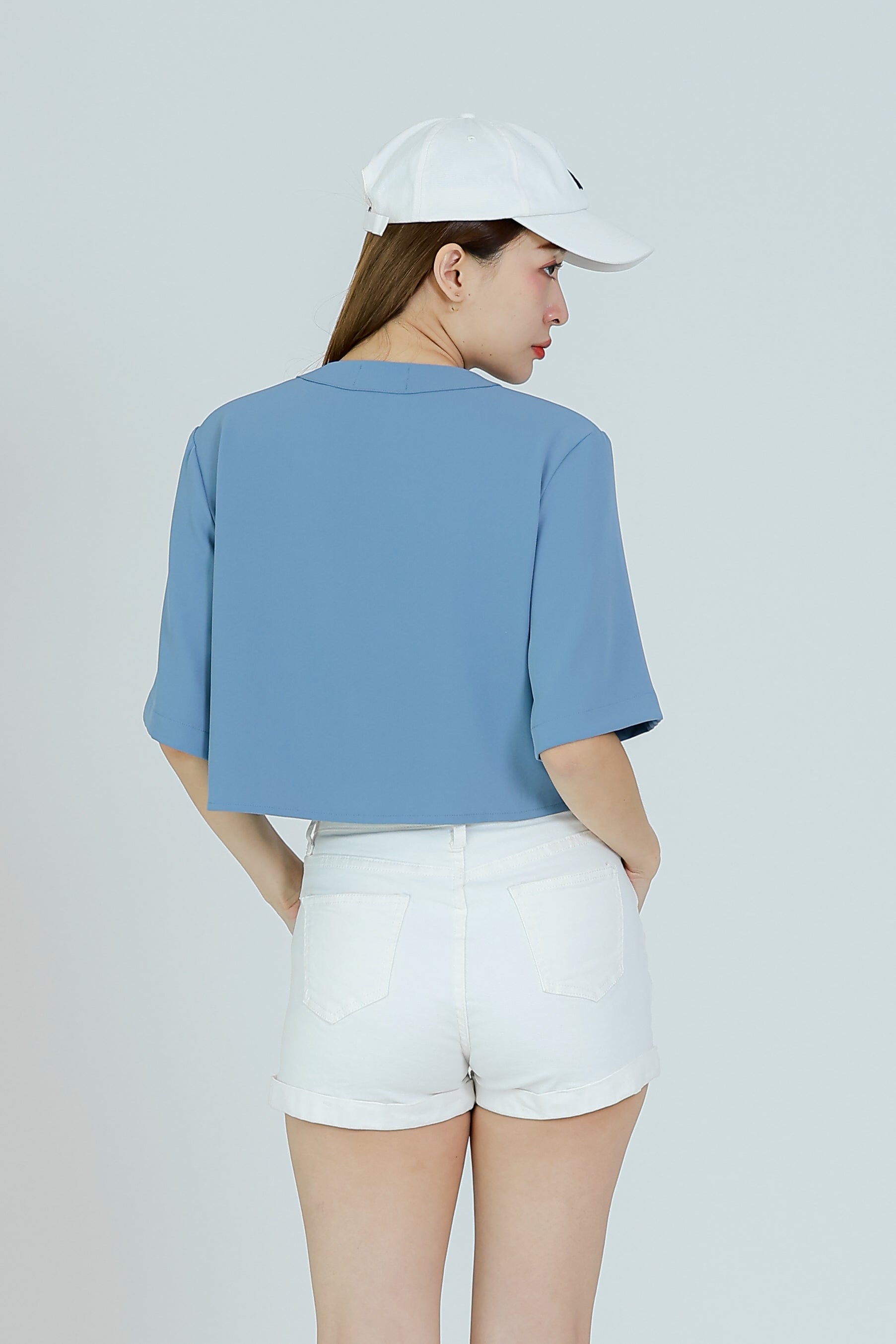 Hillary Bell Sleeve Top - Steel Blue