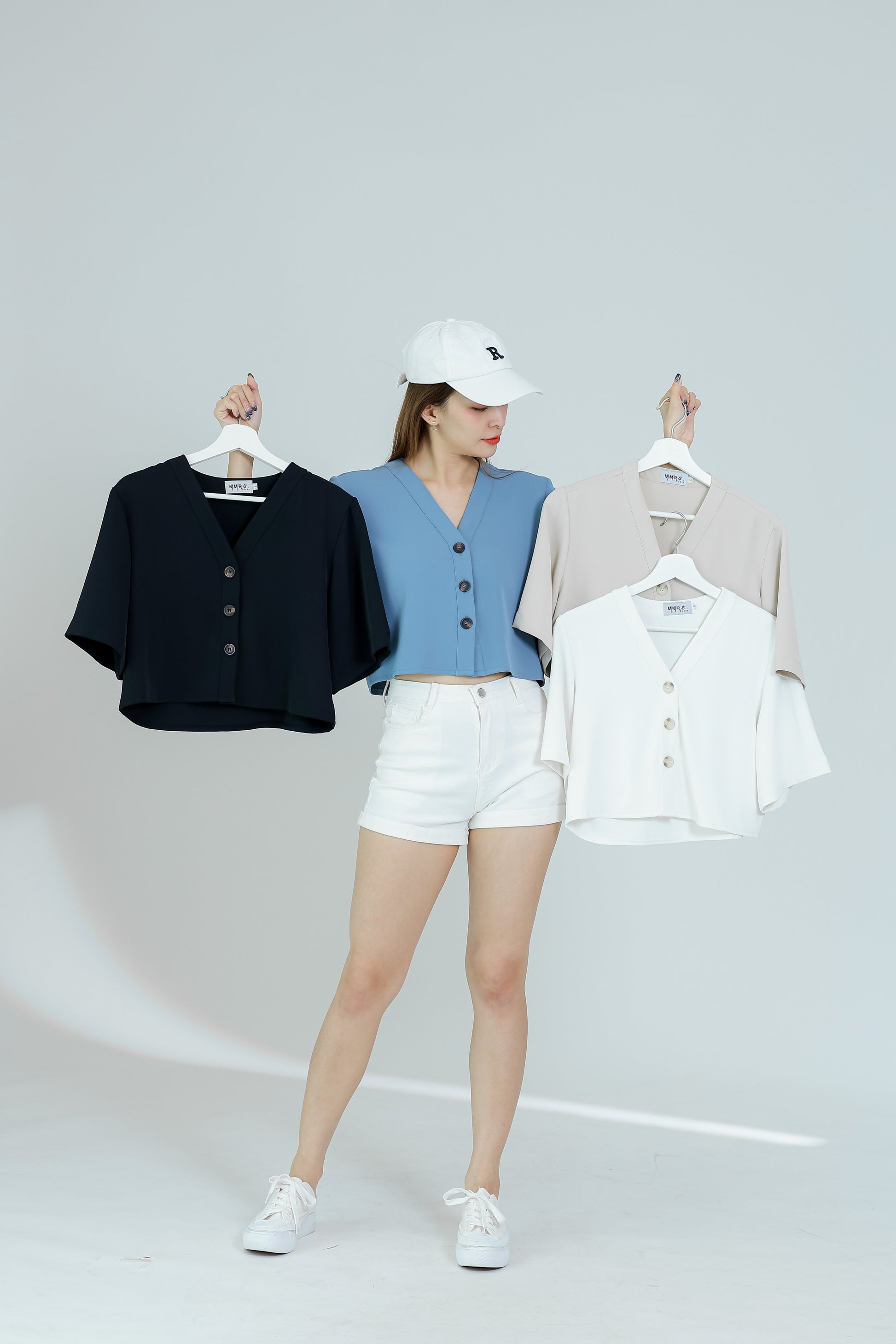 Hillary Bell Sleeve Top - Steel Blue