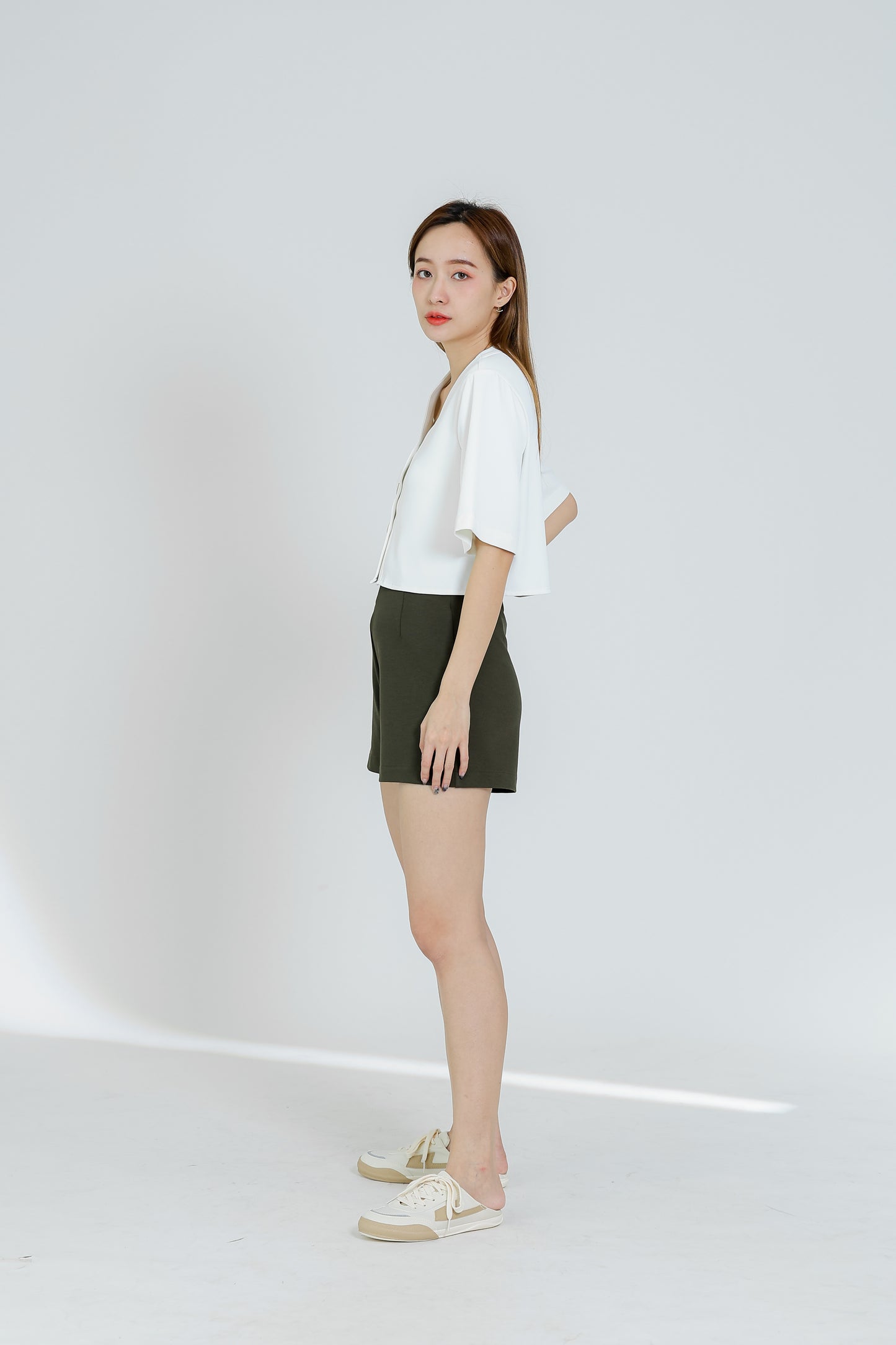 Hillary Bell Sleeve Top - White