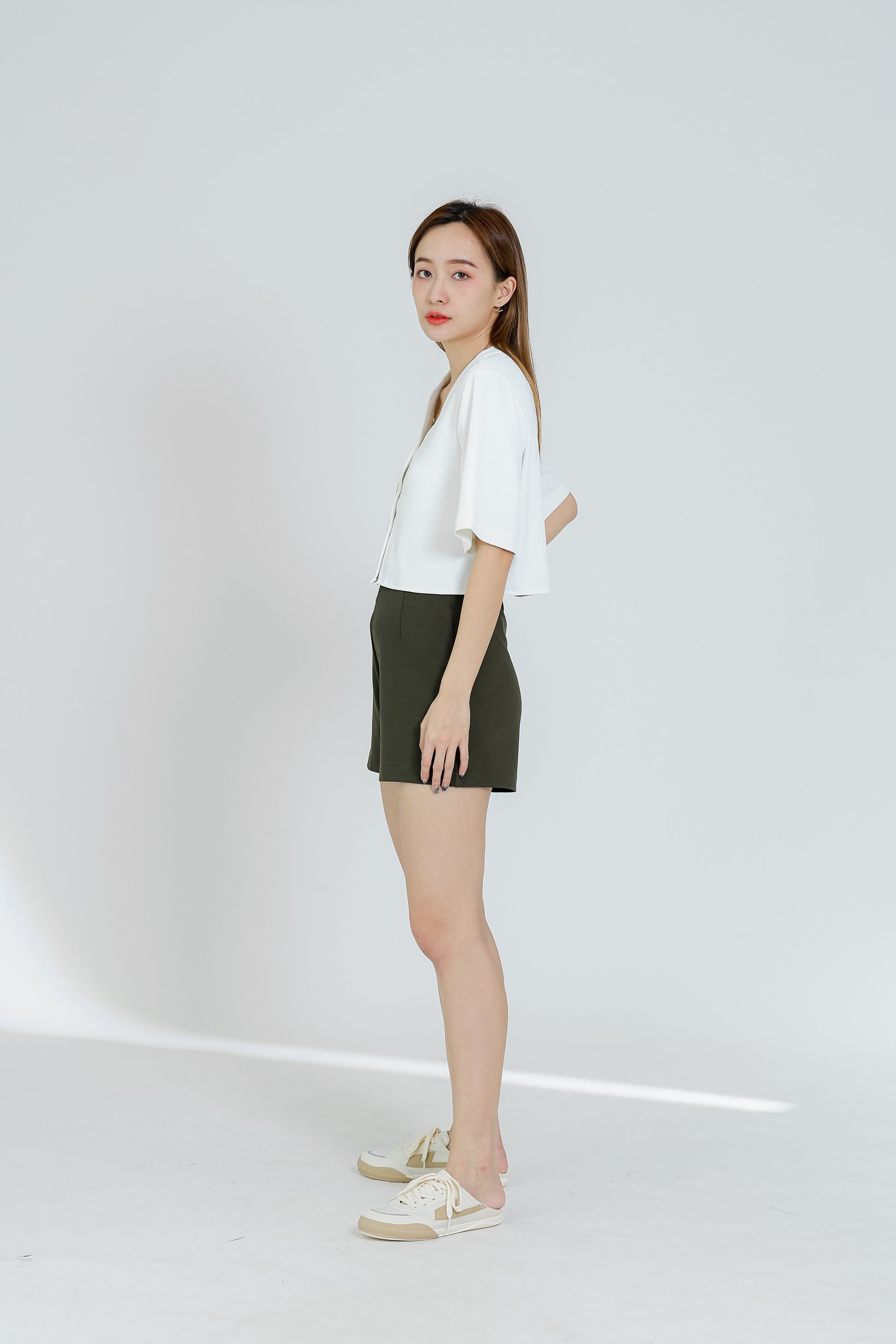 Hillary Bell Sleeve Top - White