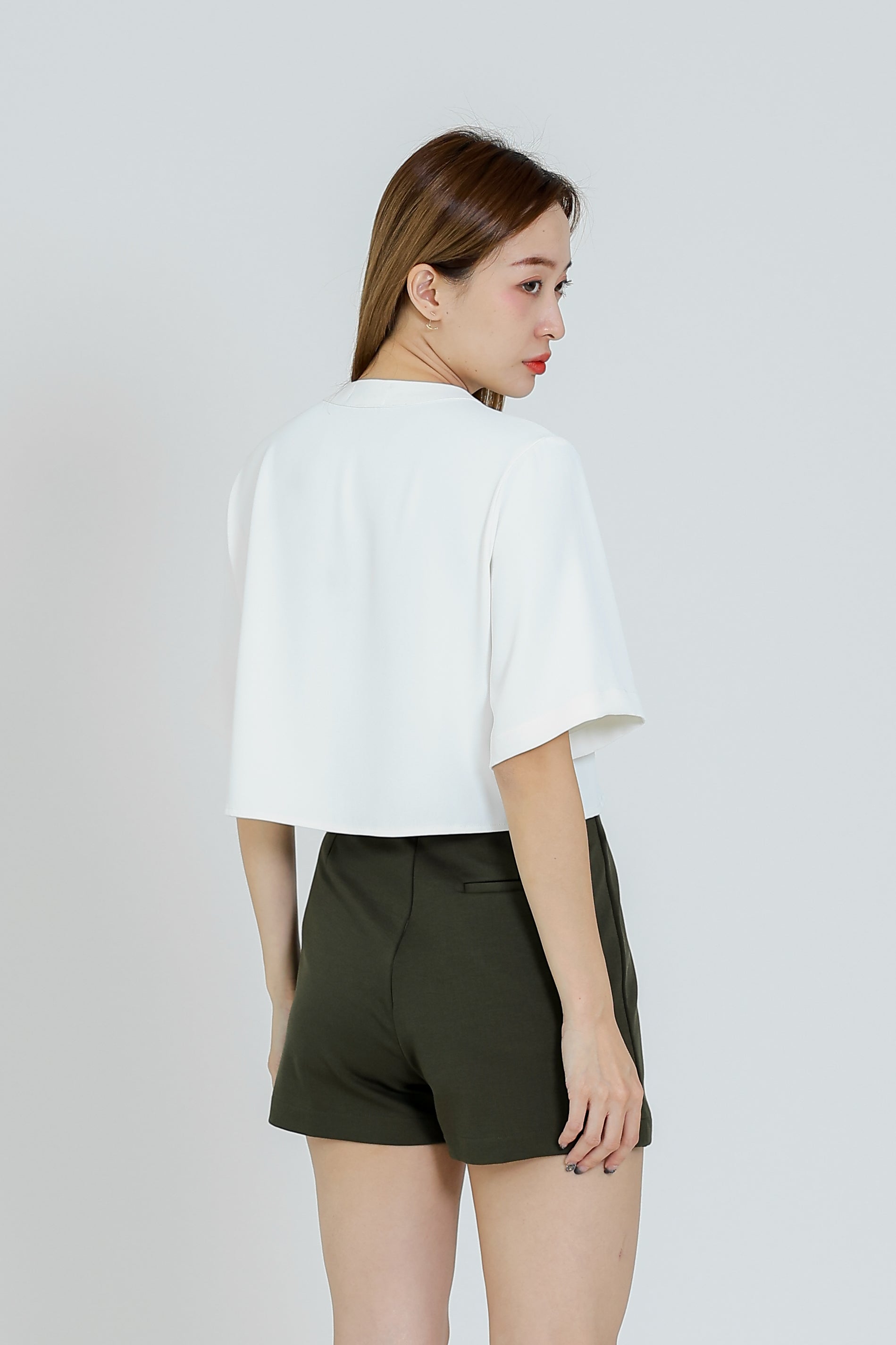 Hillary Bell Sleeve Top - White