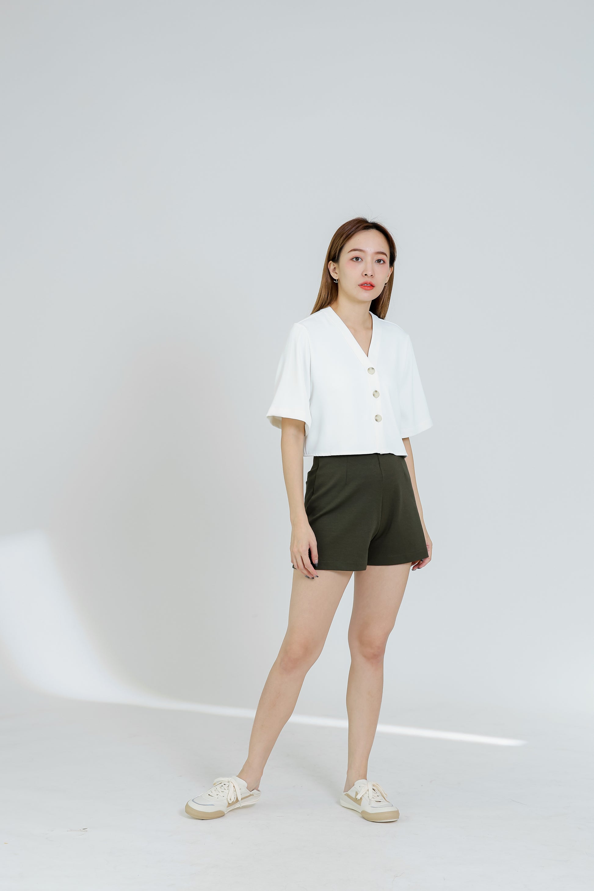 Hillary Bell Sleeve Top - White