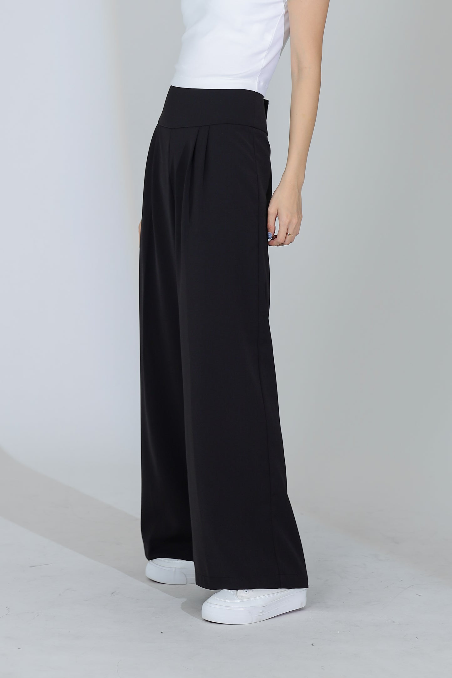 Idina Wide Waistband Pant - Black