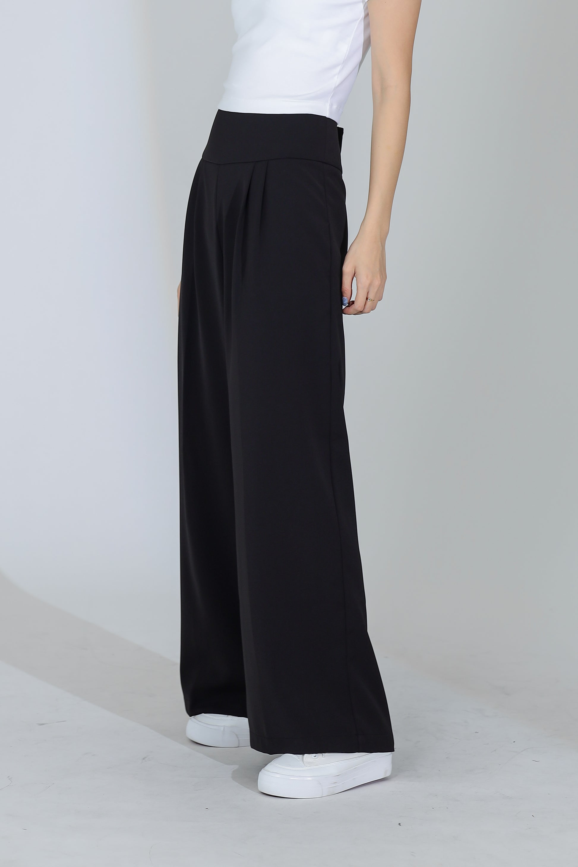 Idina Wide Waistband Pant - Black