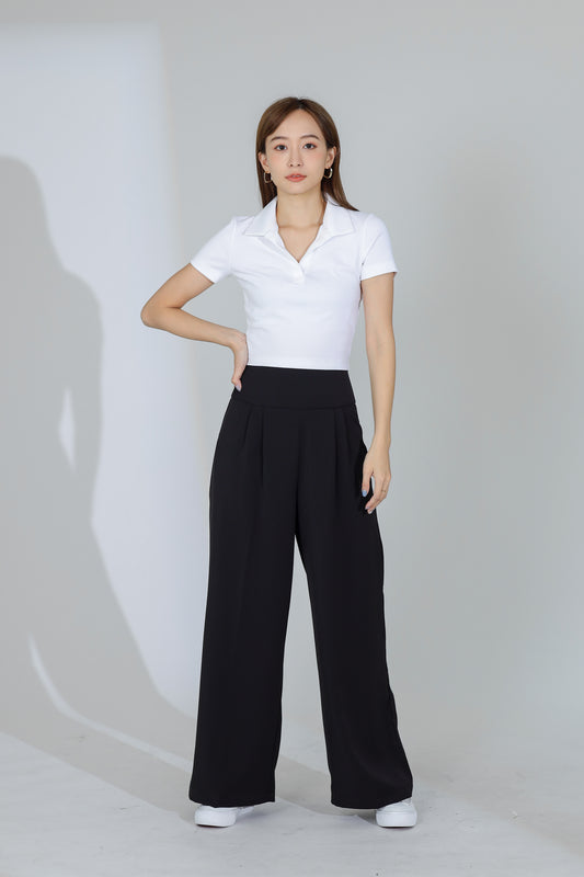 Idina Wide Waistband Pant - Black