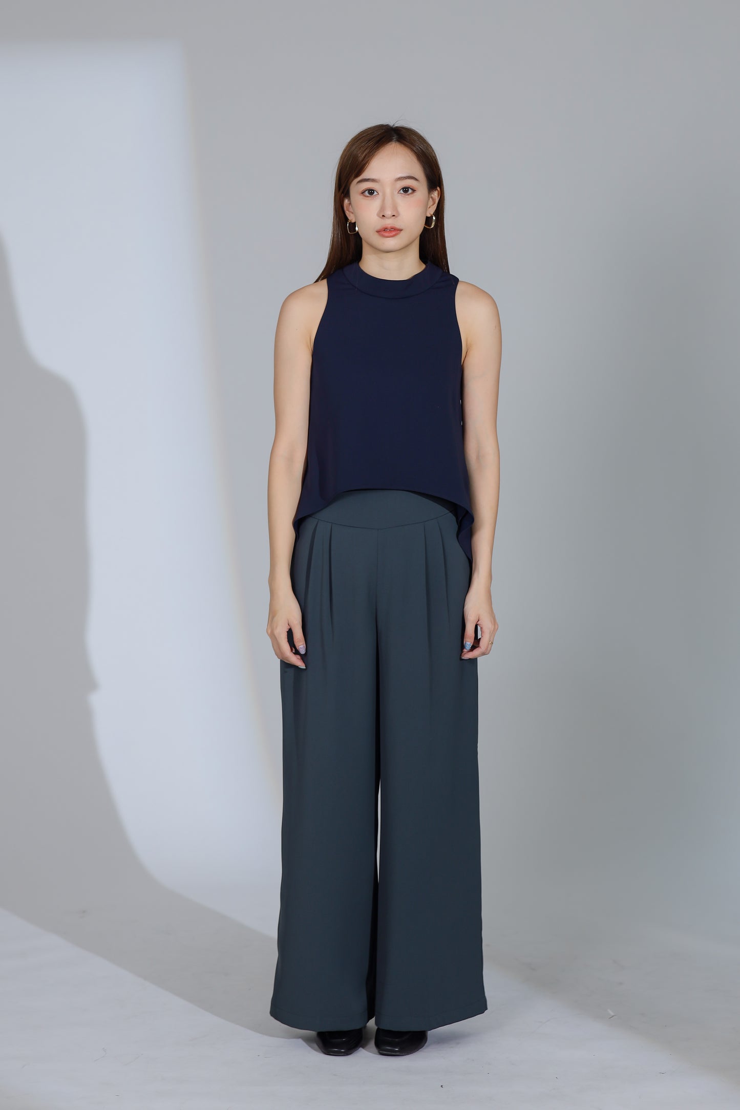 Idina Wide Waistband Pant - Grey