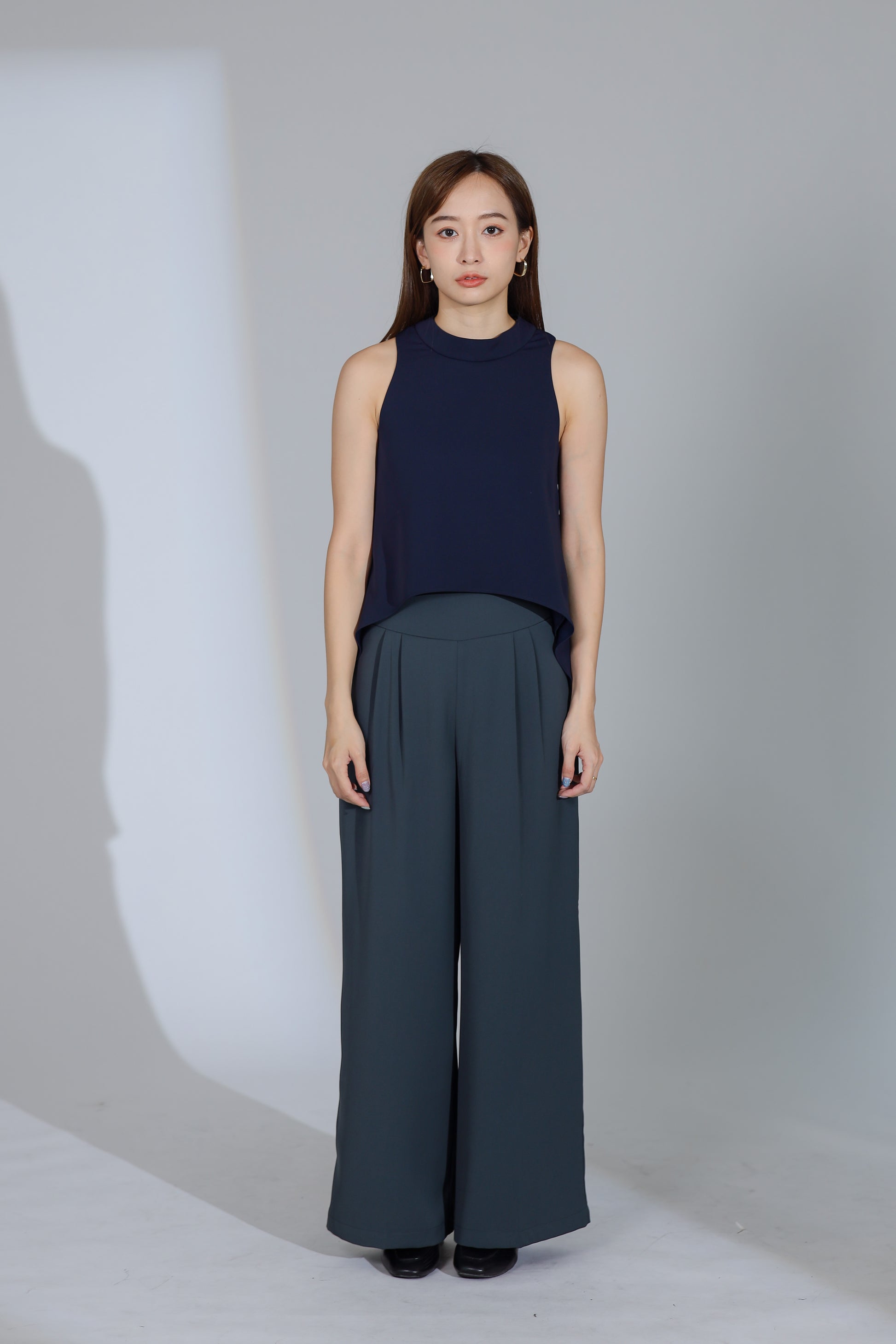 Idina Wide Waistband Pant - Grey