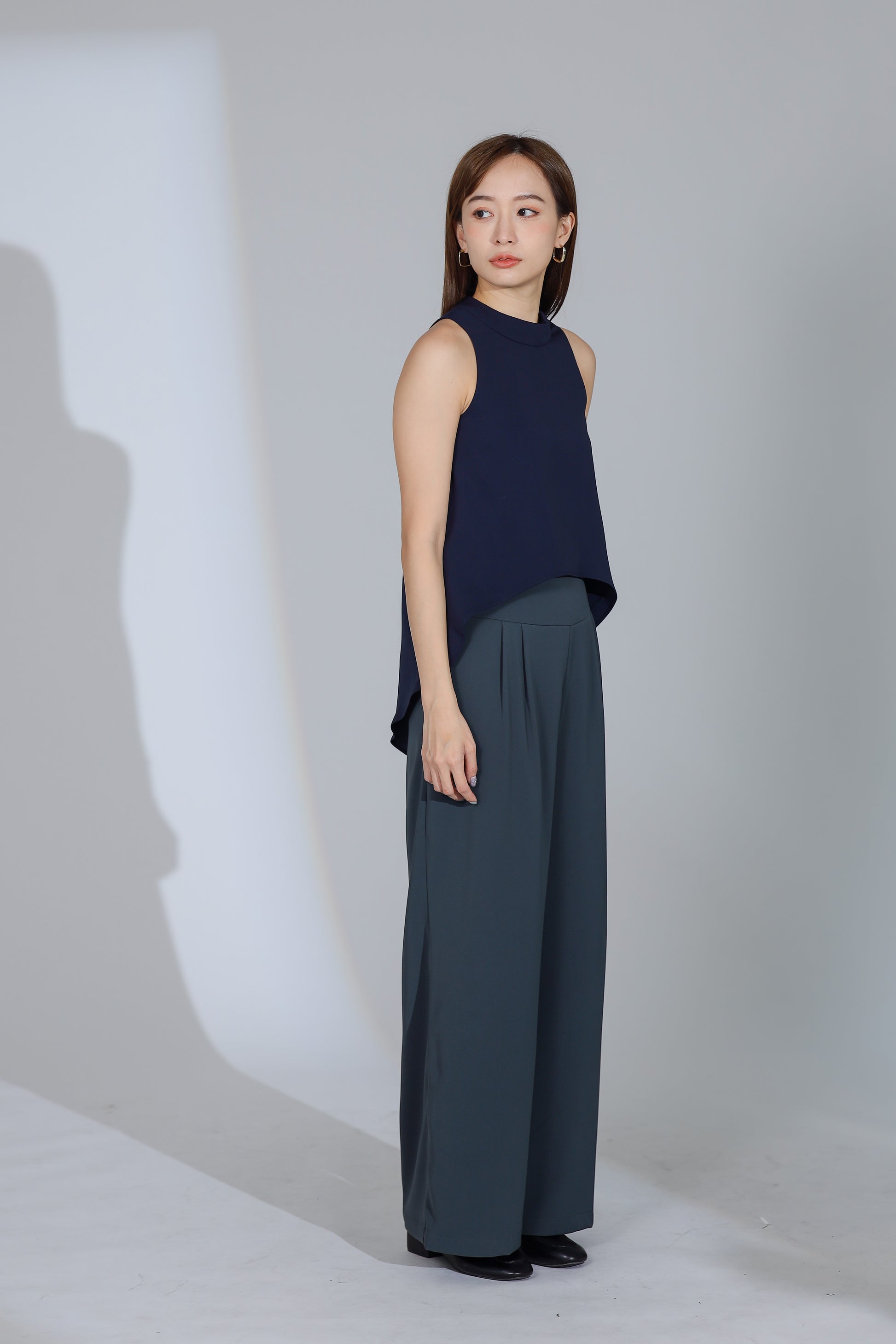 Idina Wide Waistband Pant - Grey
