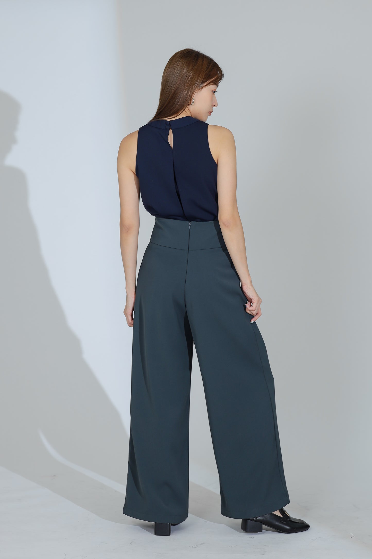 Idina Wide Waistband Pant - Grey