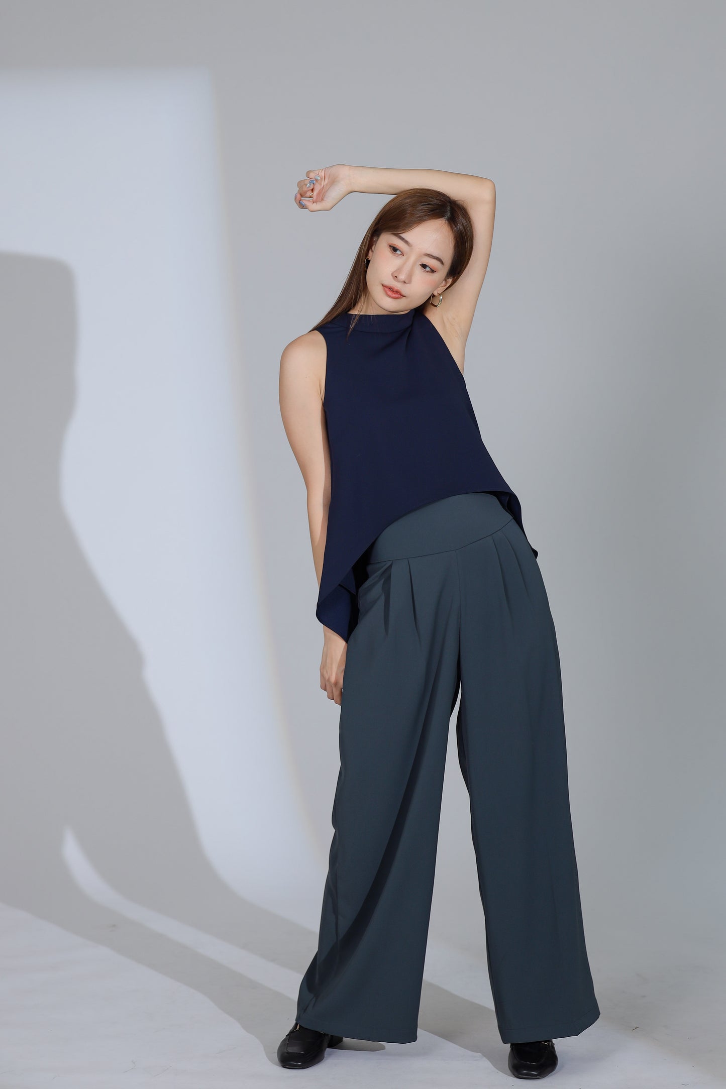 Idina Wide Waistband Pant - Grey