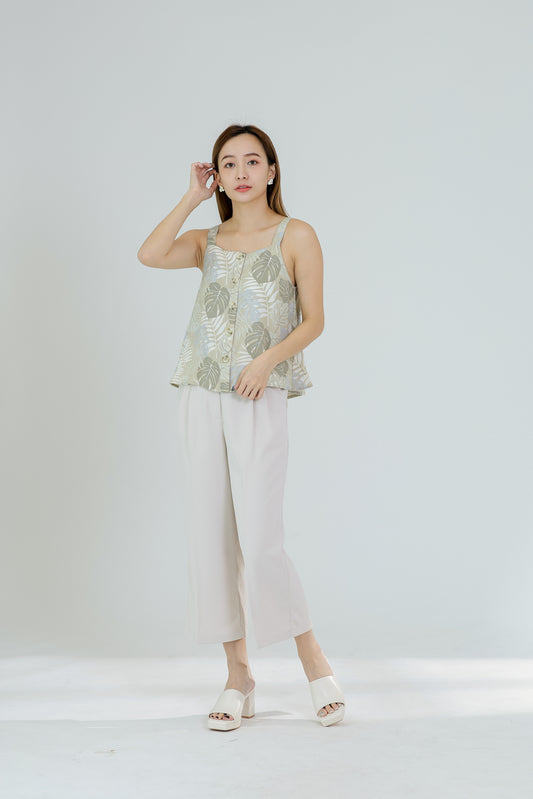 Ivy Printed Top - Beige