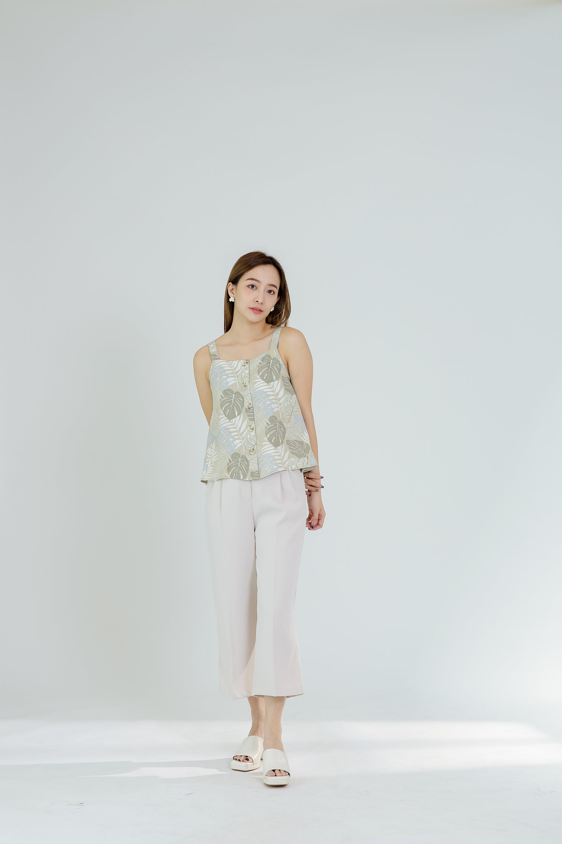 Ivy Printed Top - Beige