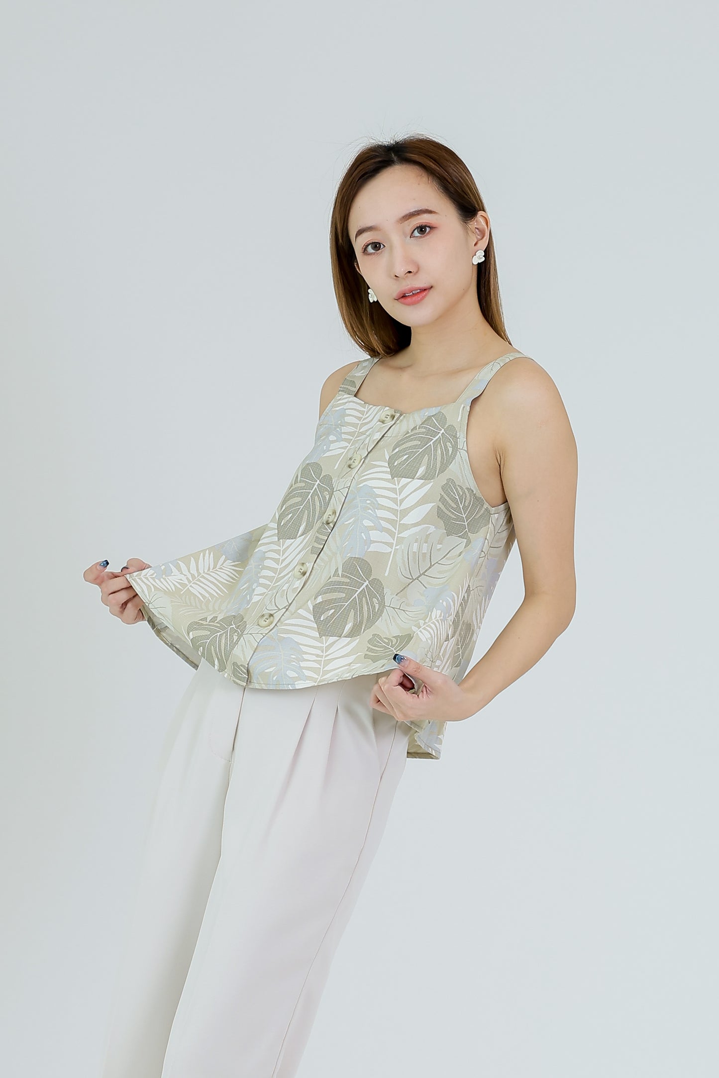 Ivy Printed Top - Beige