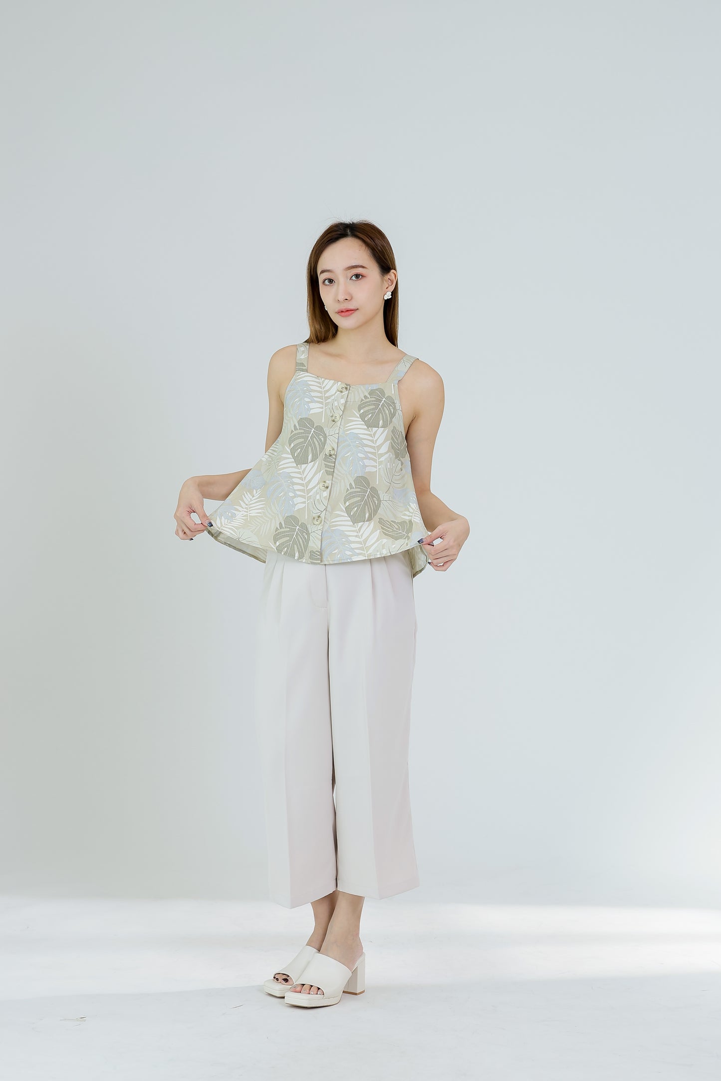Ivy Printed Top - Beige