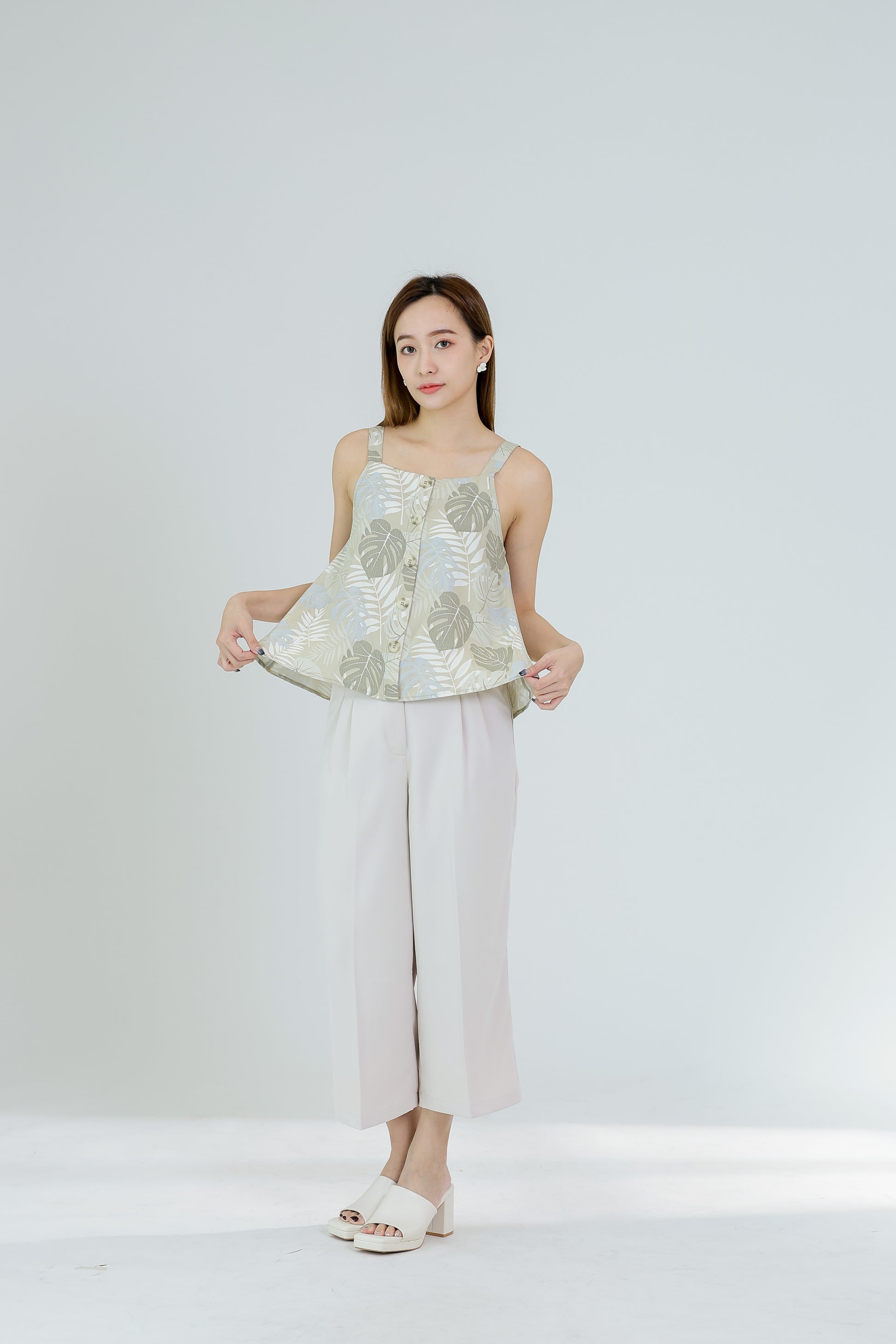 Ivy Printed Top - Beige