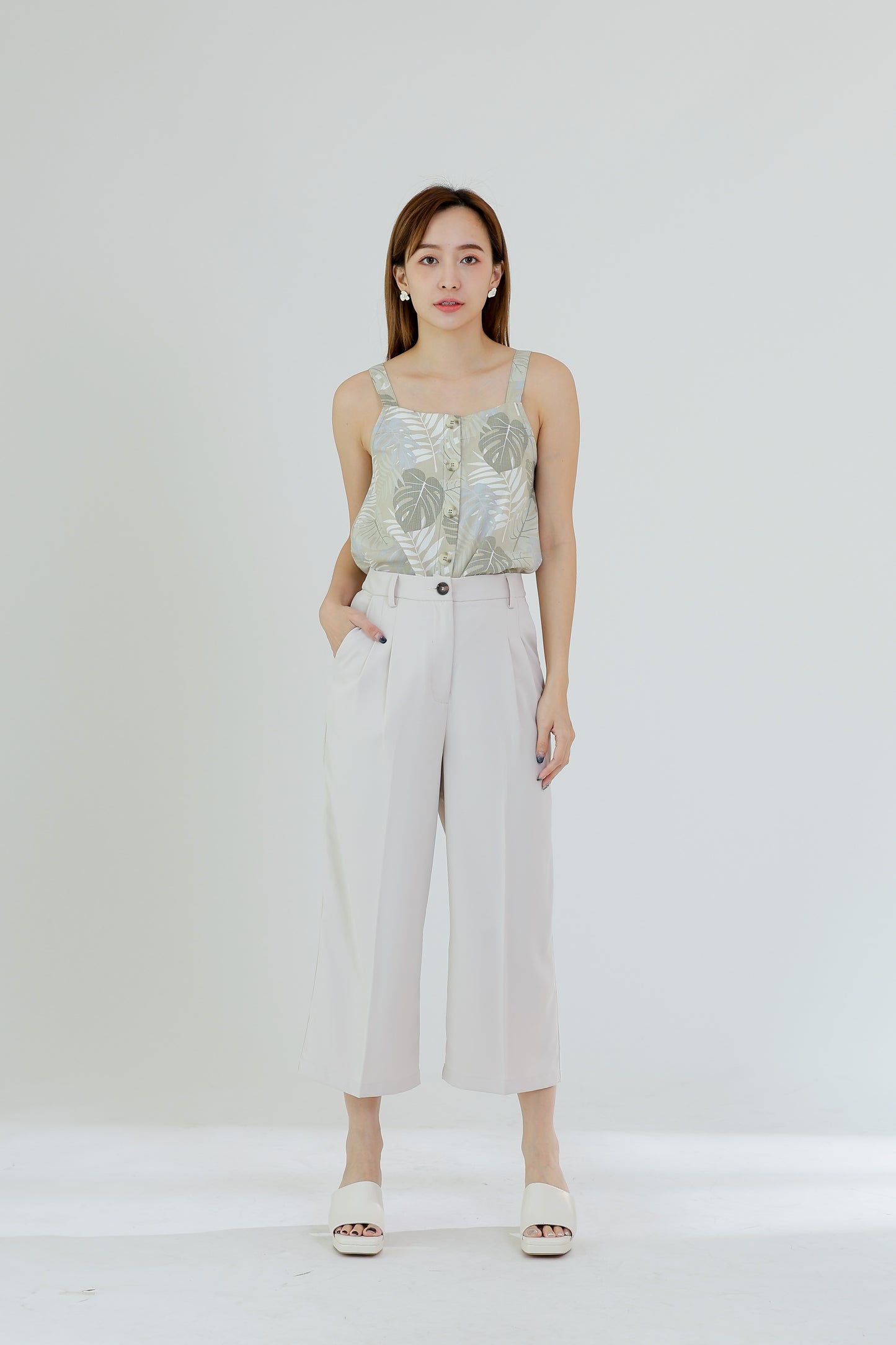 Ivy Printed Top - Beige