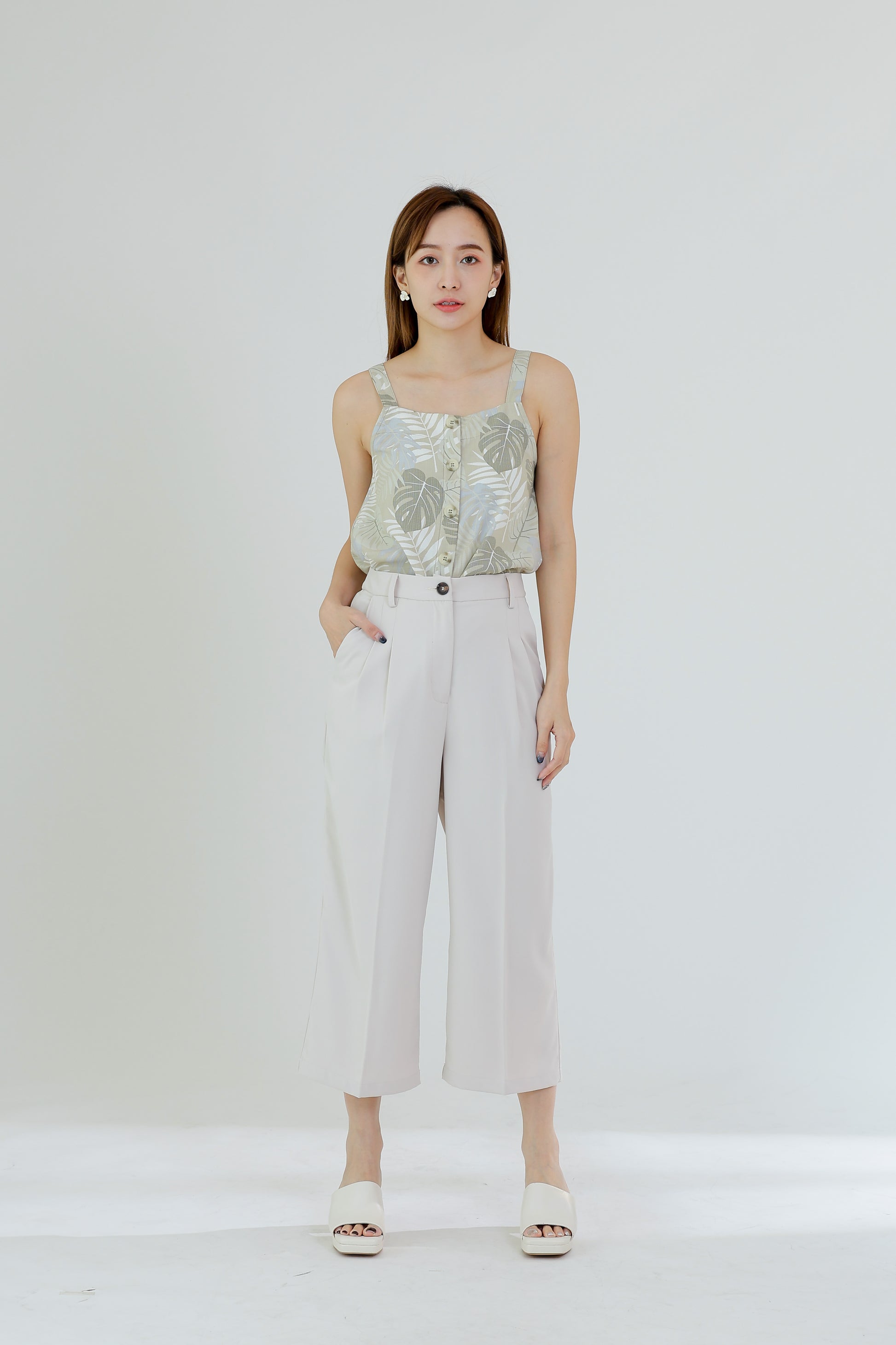 Ivy Printed Top - Beige