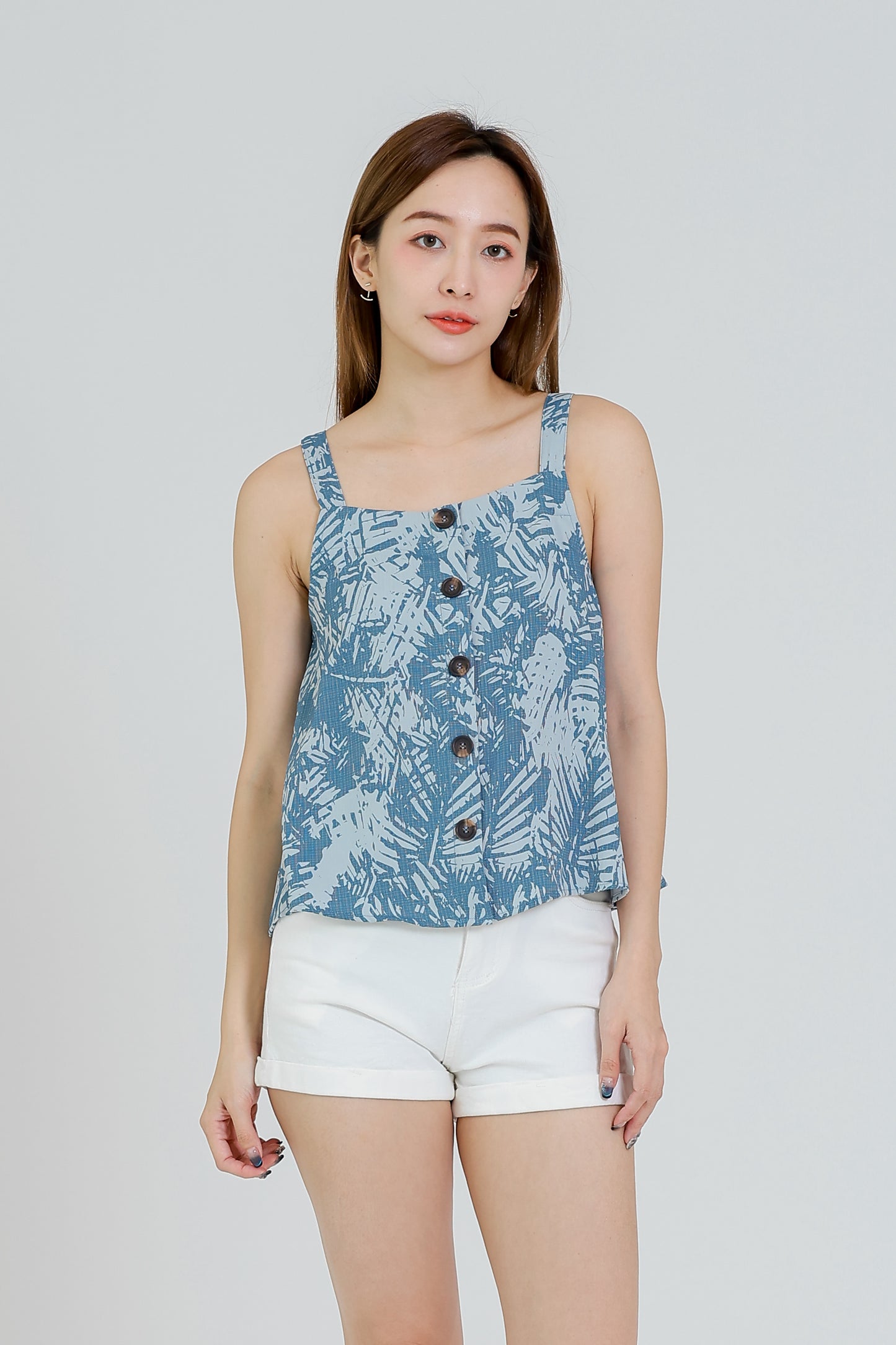 Ivy Printed Top - Denim