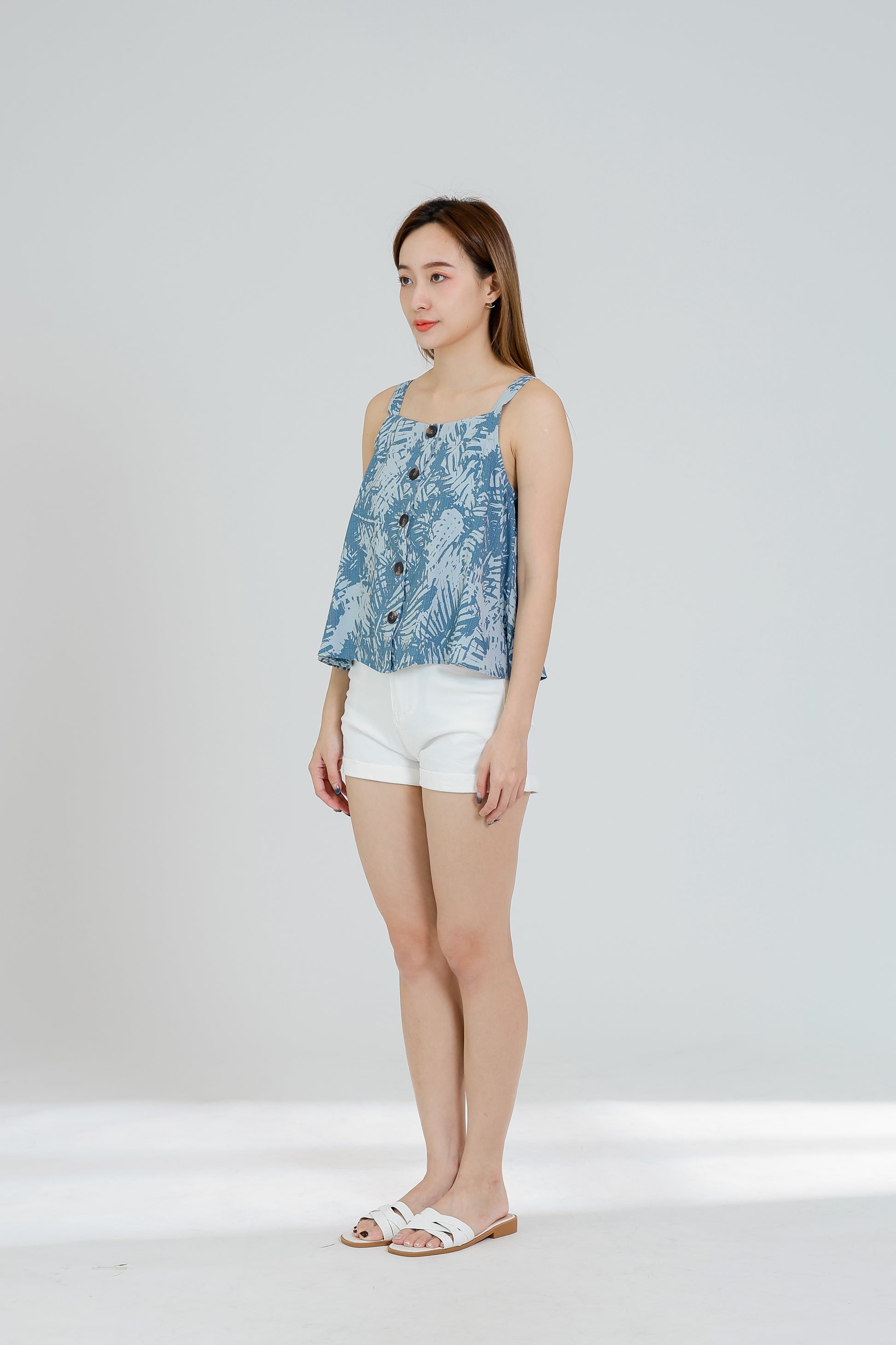 Ivy Printed Top - Denim
