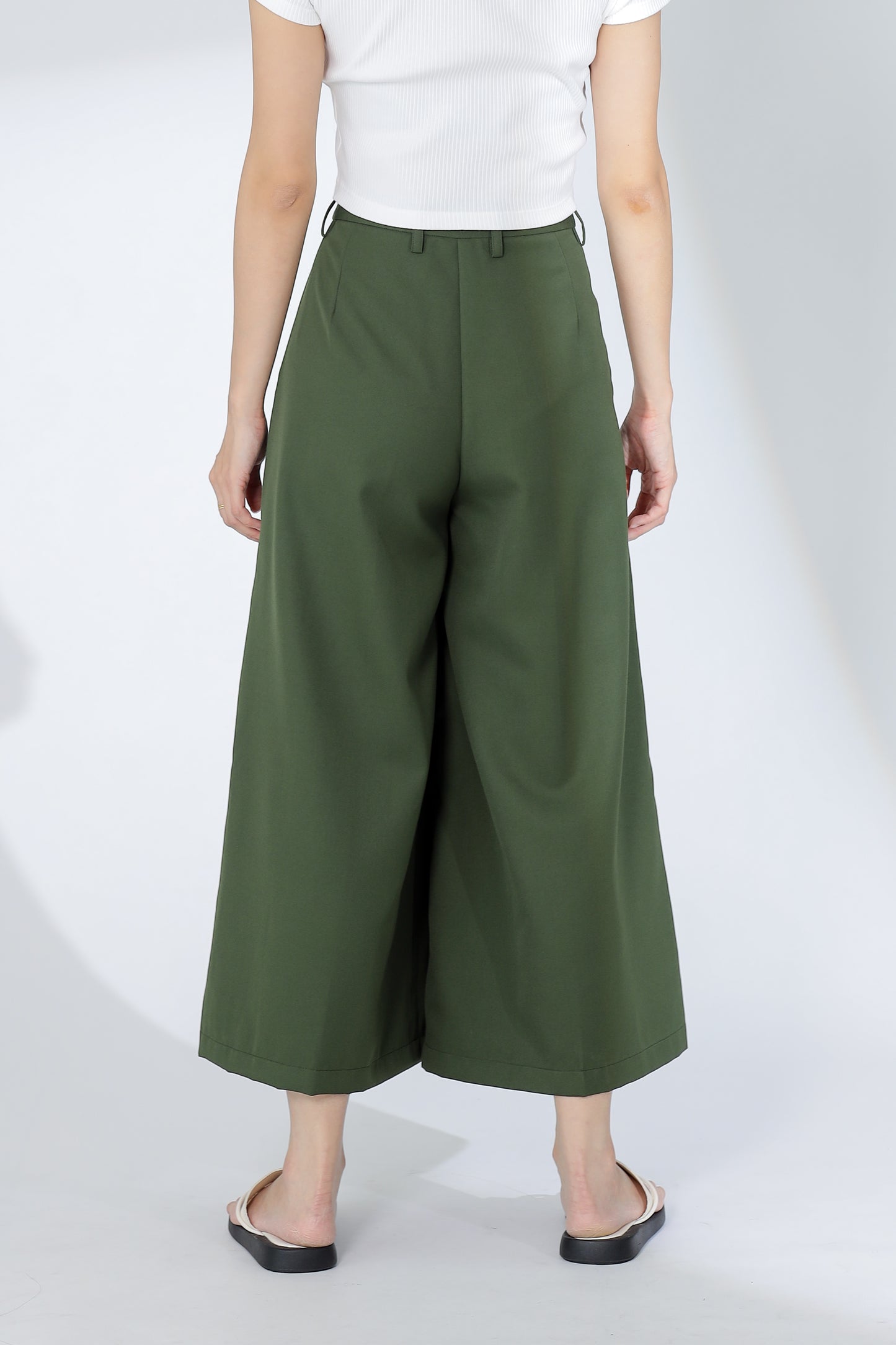 Jacqui Wide Leg Pant - Green