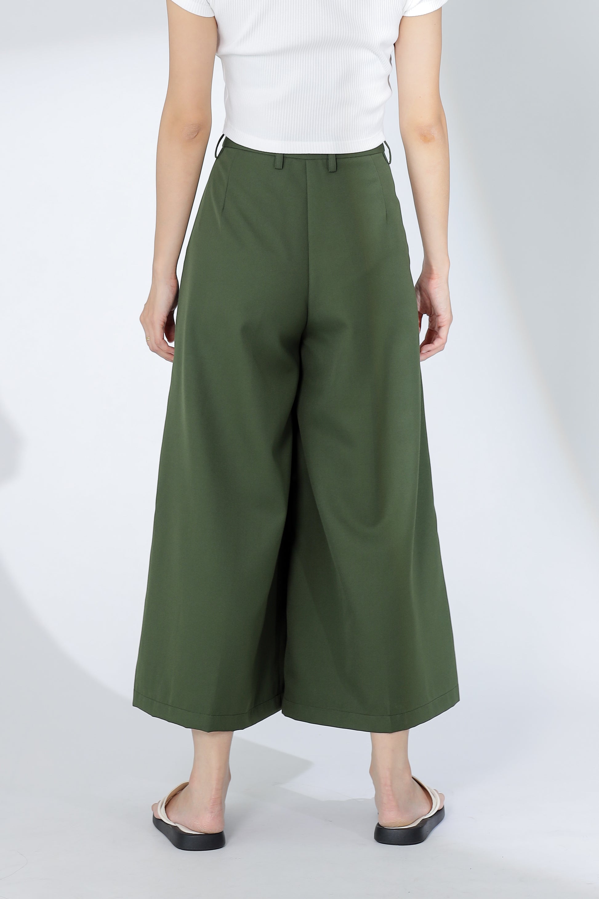 Jacqui Wide Leg Pant - Green