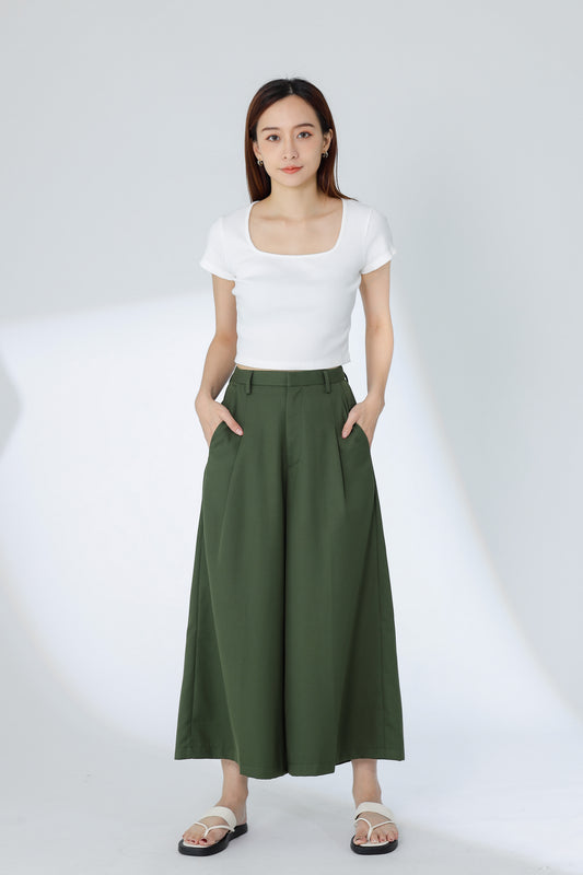 Jacqui Wide Leg Pant - Green