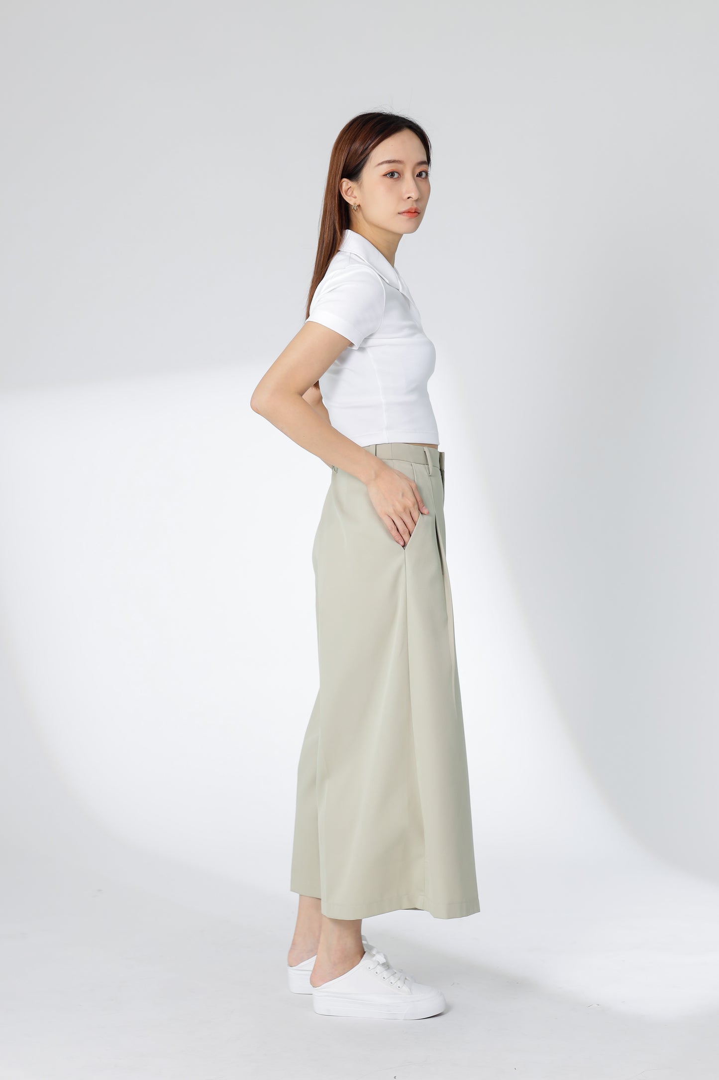 Jacqui Wide Leg Pant - Beige