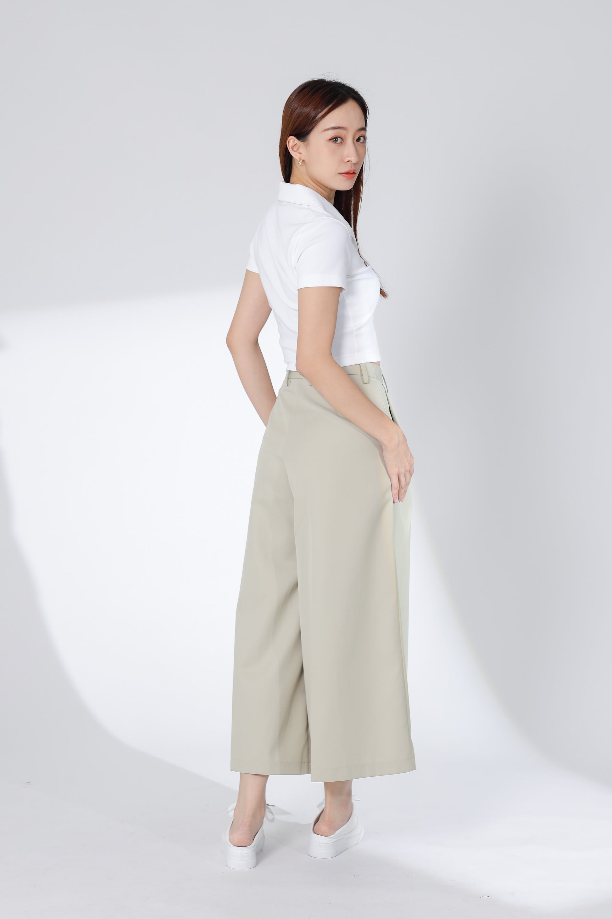 Jacqui Wide Leg Pant - Beige