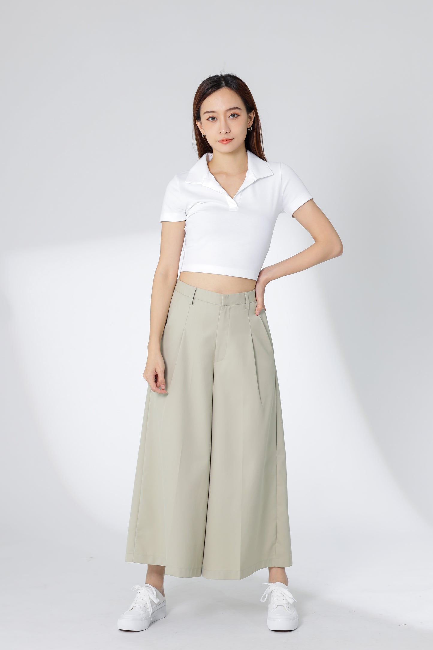 Jacqui Wide Leg Pant - Beige