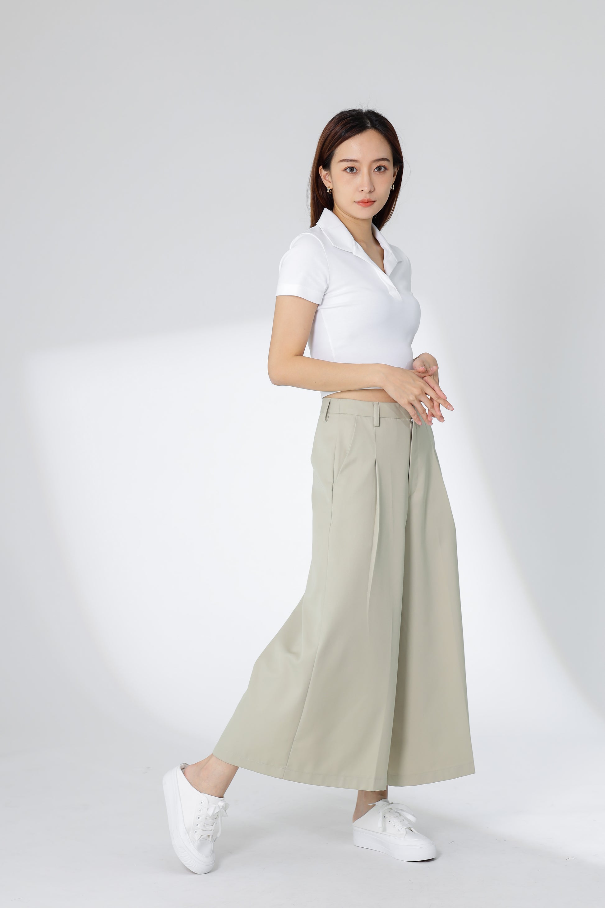Jacqui Wide Leg Pant - Beige