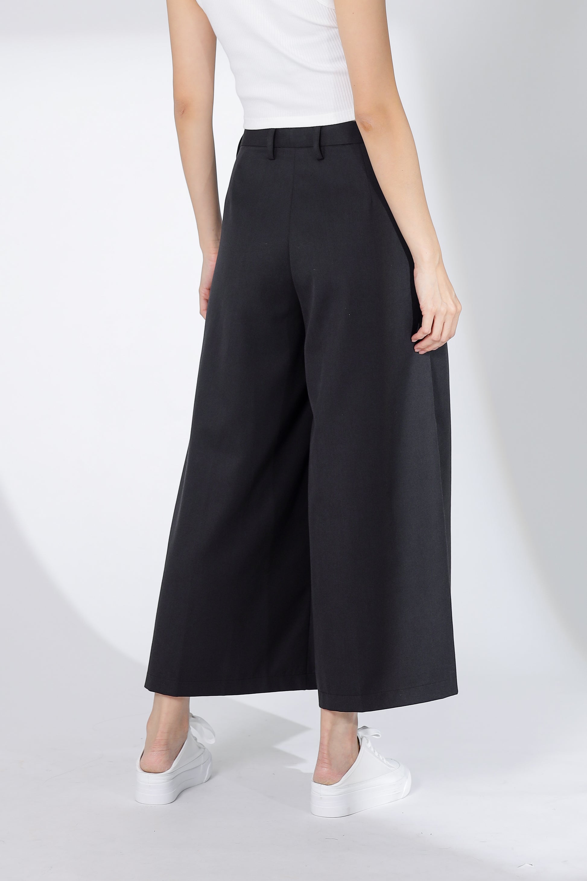 Jacqui Wide Leg Pant - Charcoal