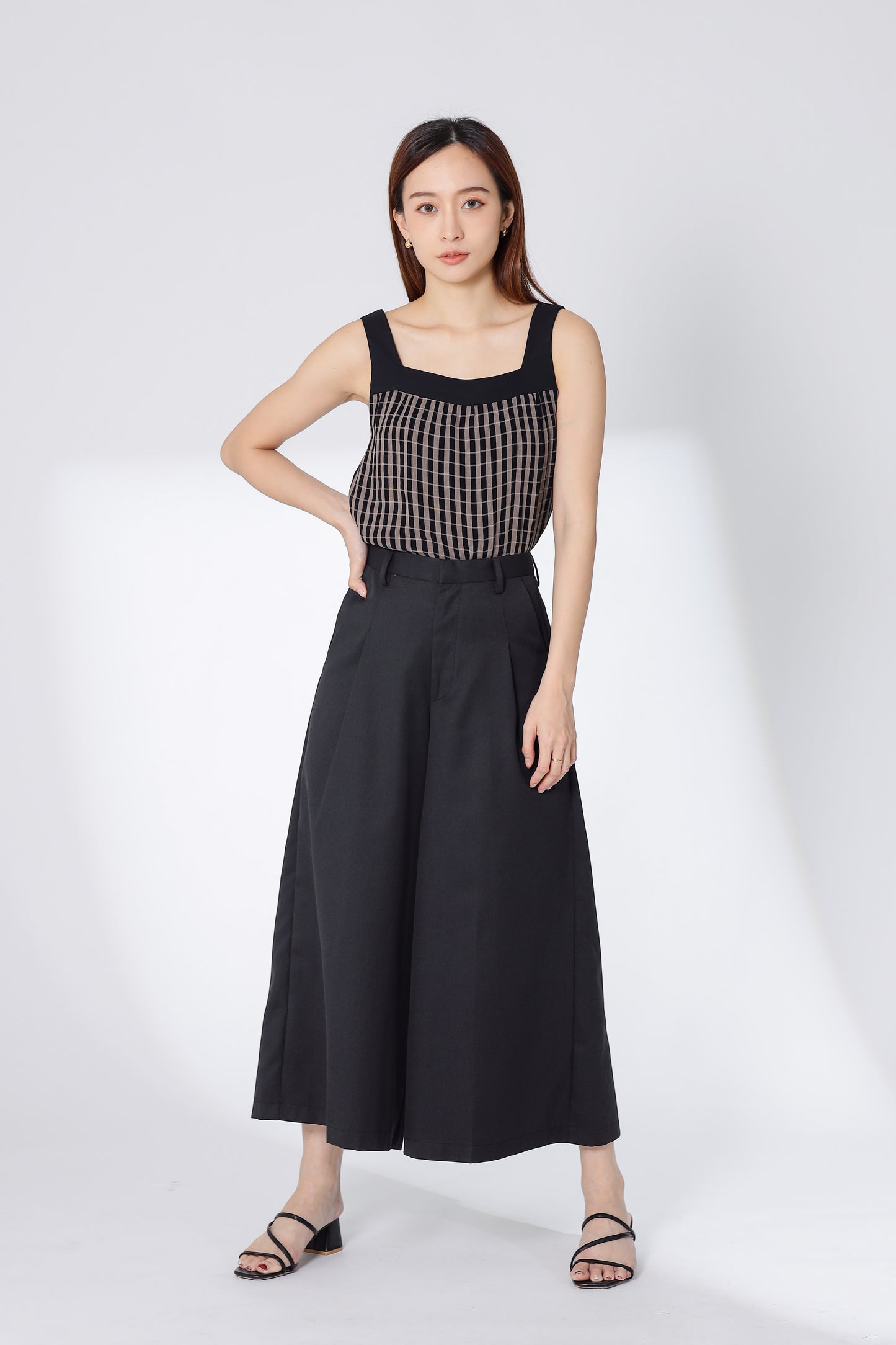 Jacqui Wide Leg Pant - Charcoal