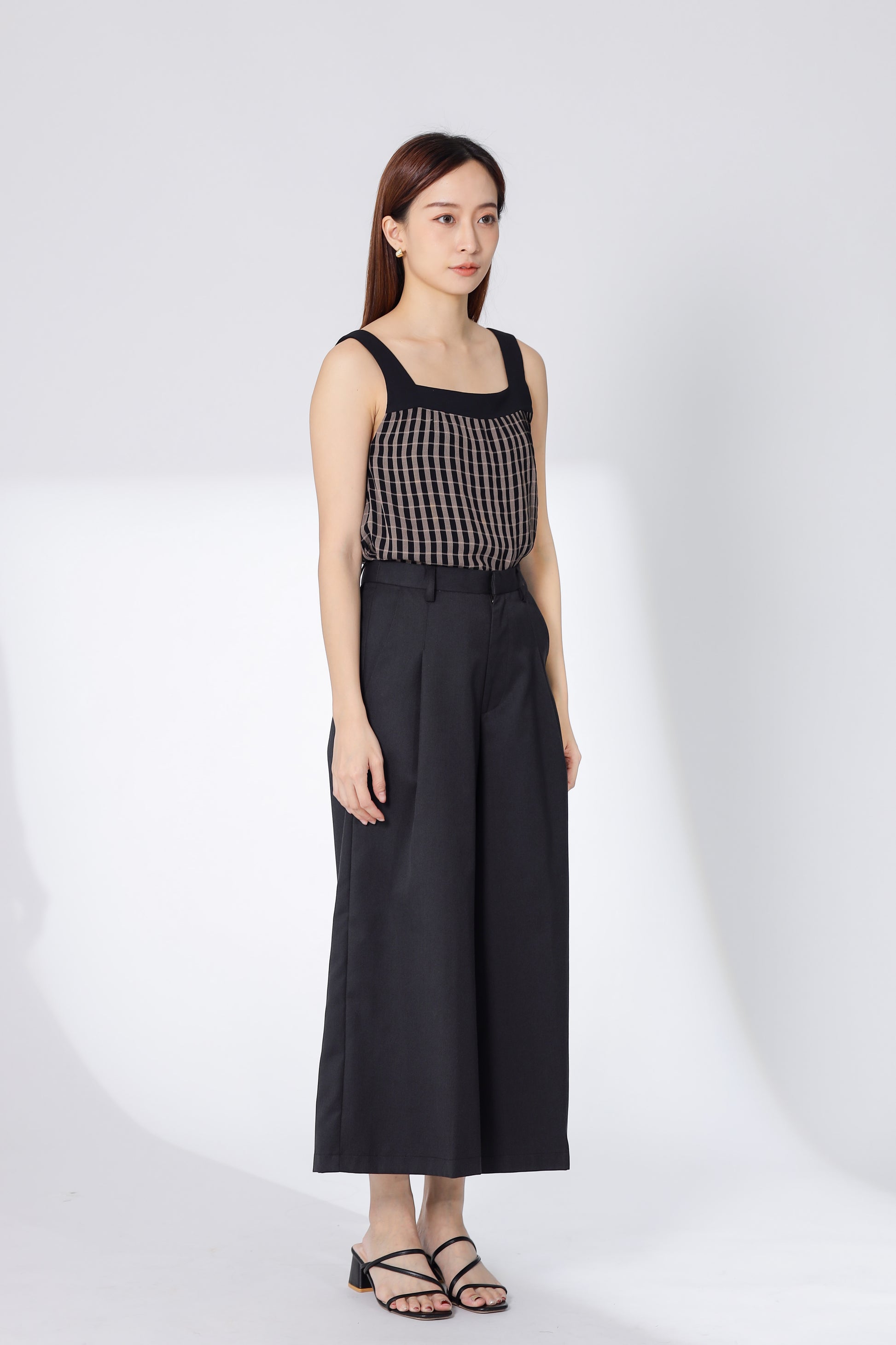 Jacqui Wide Leg Pant - Charcoal