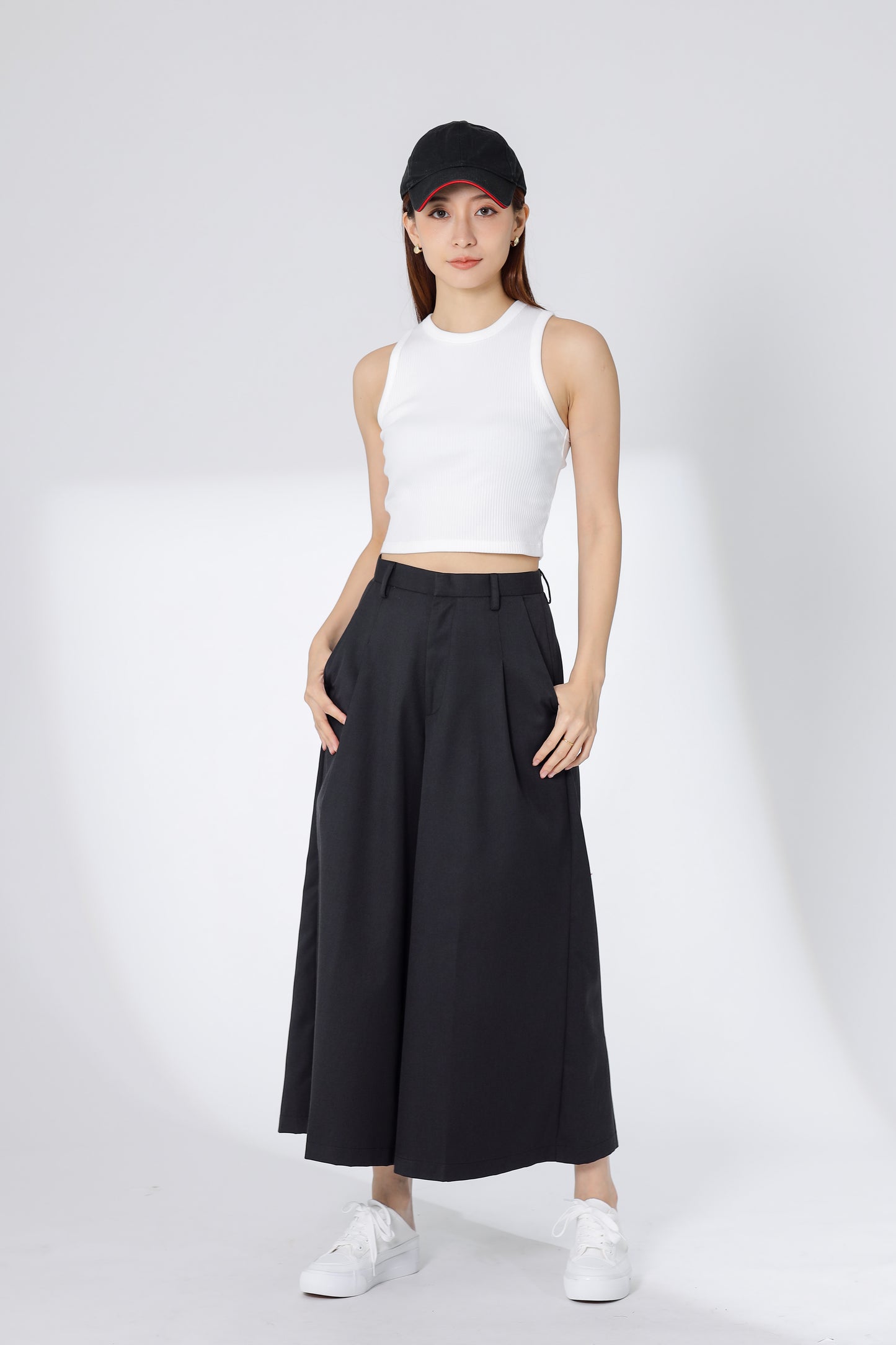 Jacqui Wide Leg Pant - Charcoal