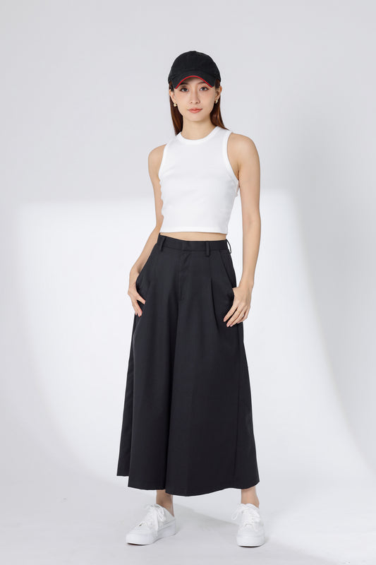 Jacqui Wide Leg Pant - Charcoal